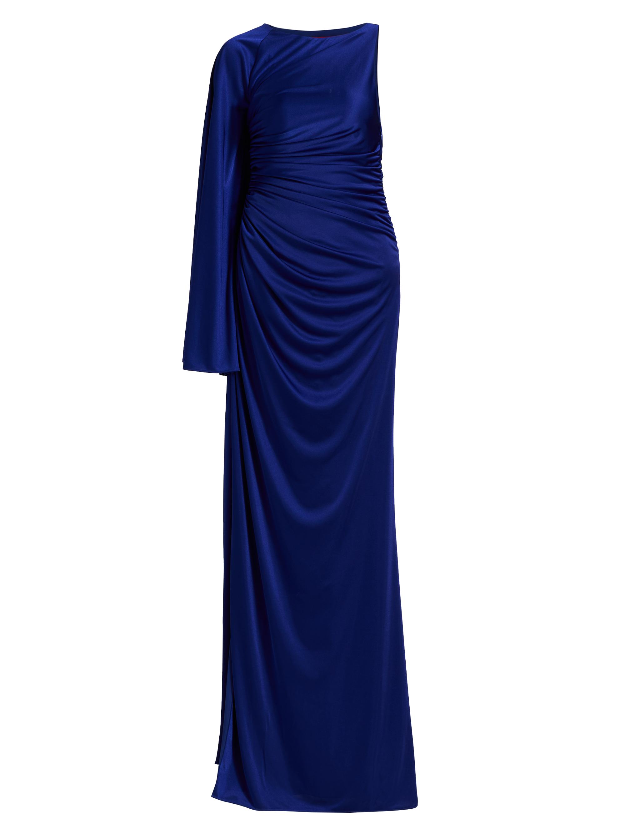 Halston Women's Zellie Crystal Satin Jersey Floor-Length Gown - Sapphire Stone
