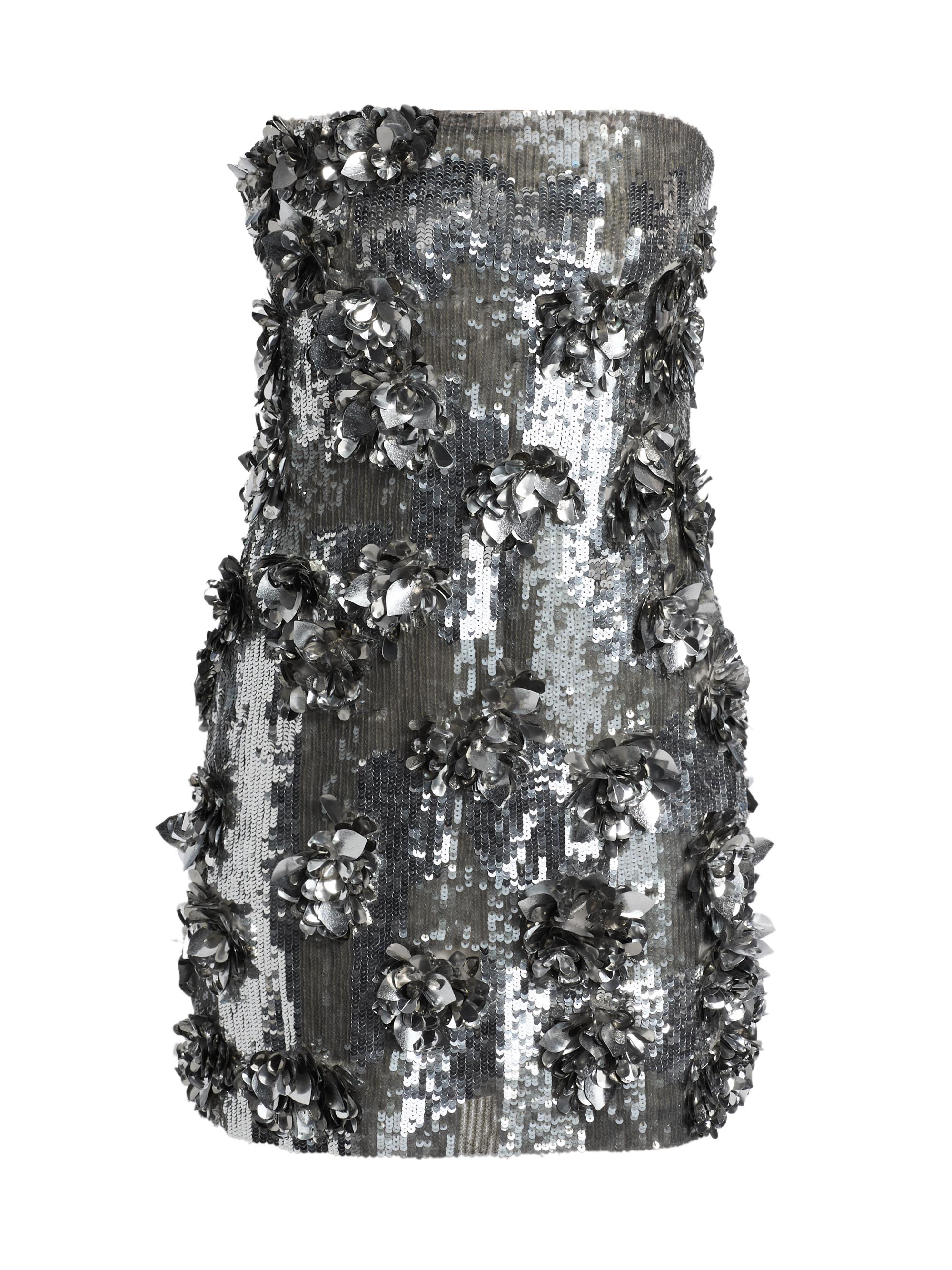 Halston Women's Leela Embroidered Sequined Minidress - Gunmetal