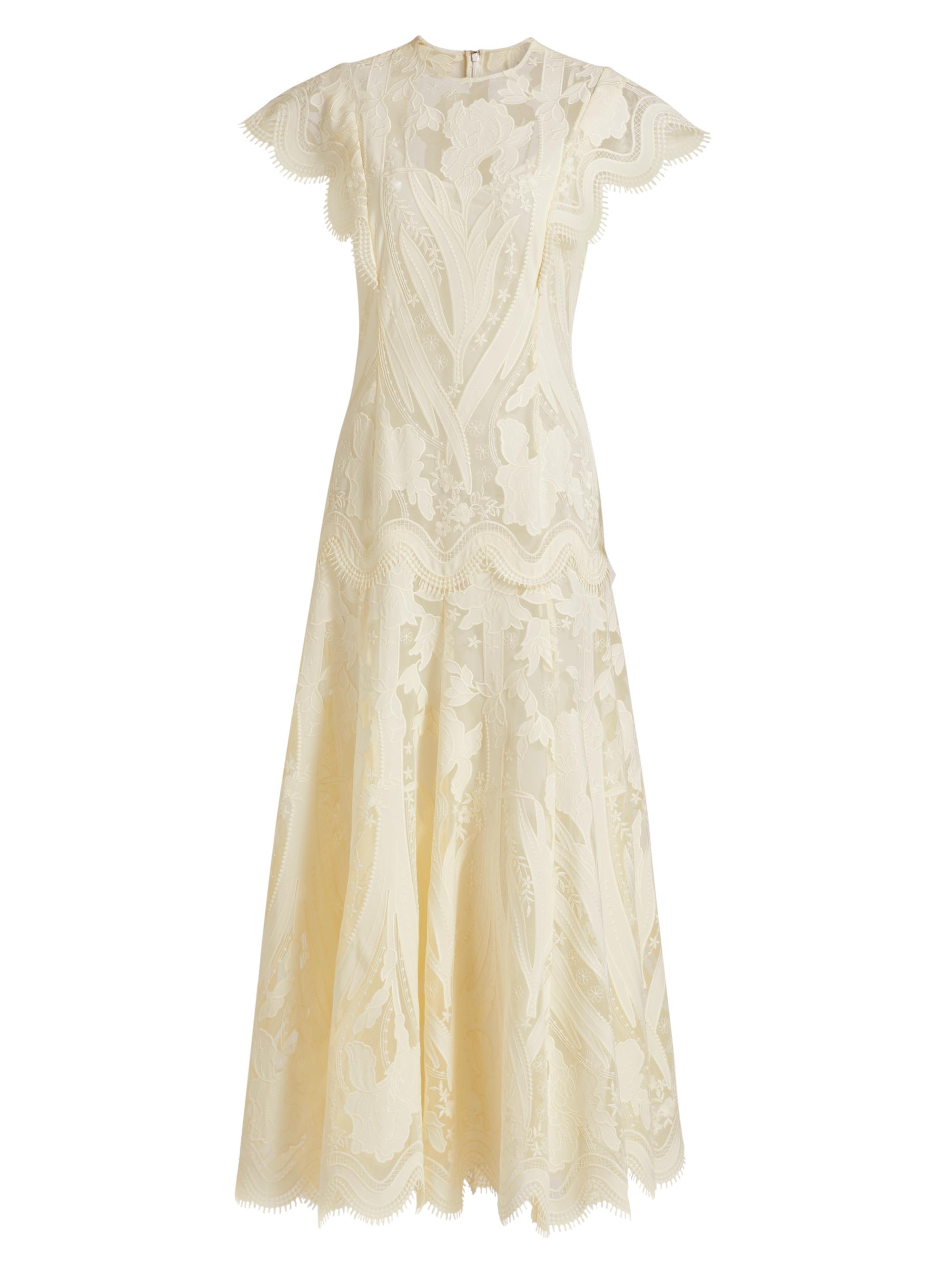 Lela Rose Women's Tulle Lace A-Line Maxi Dress - Cream