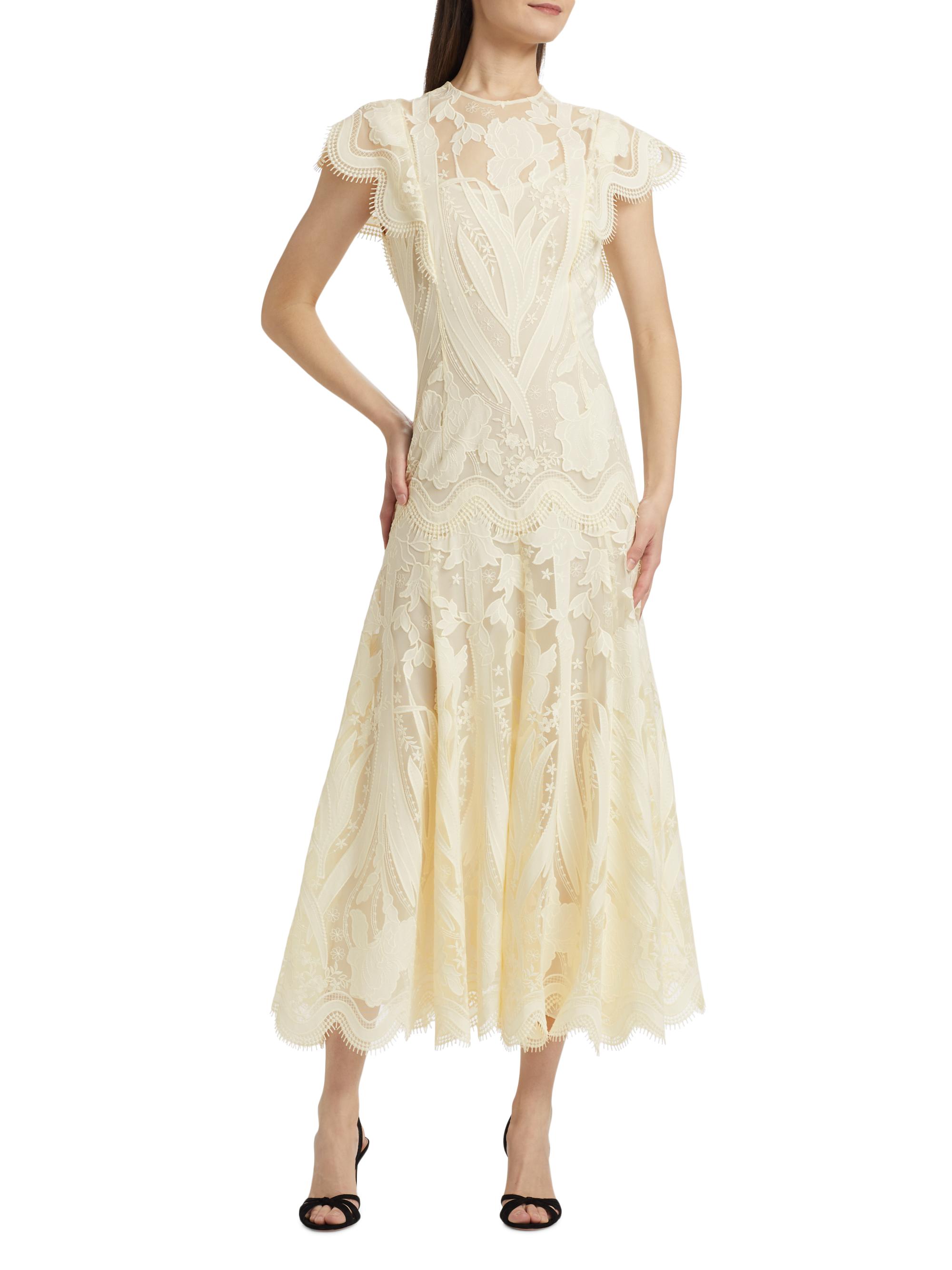 Lela Rose Tulle Lace A-Line Maxi Dress | Saks Fifth Avenue