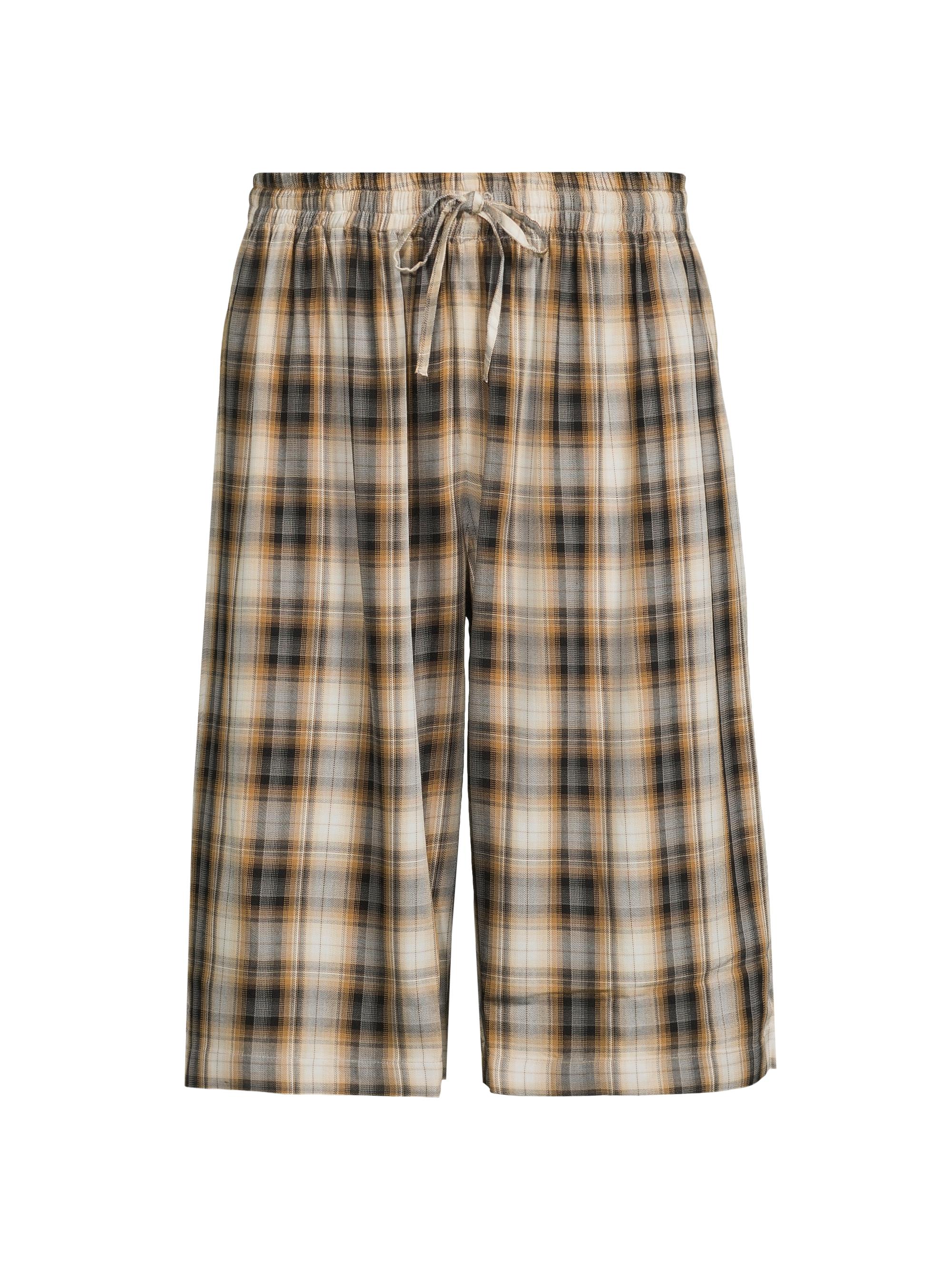 Acne Studios Men's Ressa Checked Flannel Shorts - Beige Black
