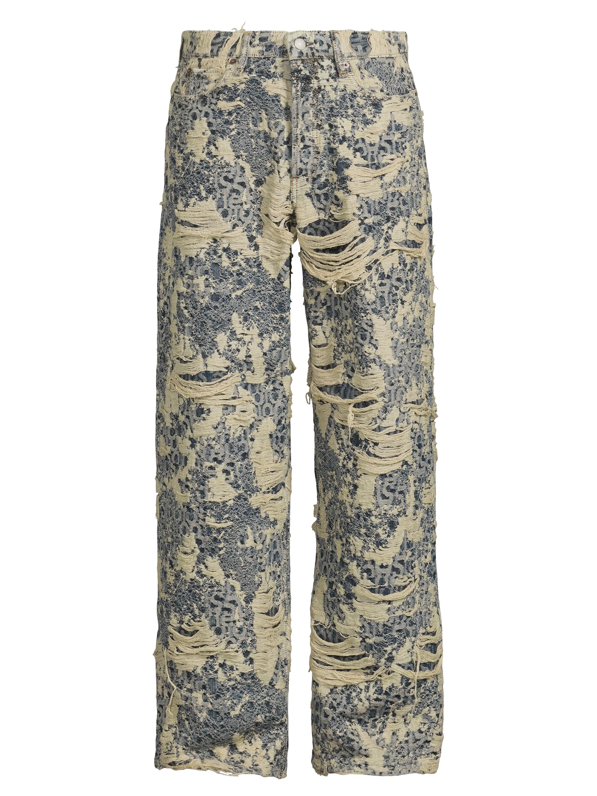 Acne Studios Men's 1981 Distressed Monogram Jeans - Mid Blue