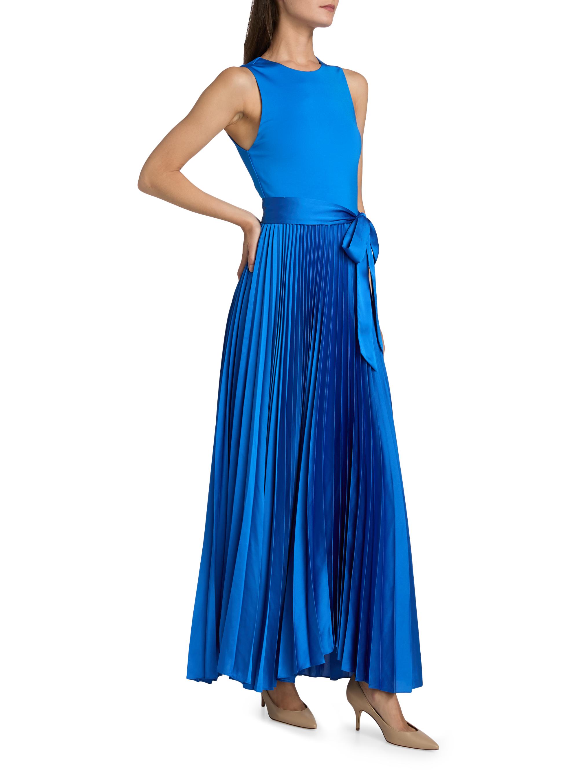ALICE + OLIVIA Chara Pleated Sleeveless Maxi Dress | Saks Fifth Avenue