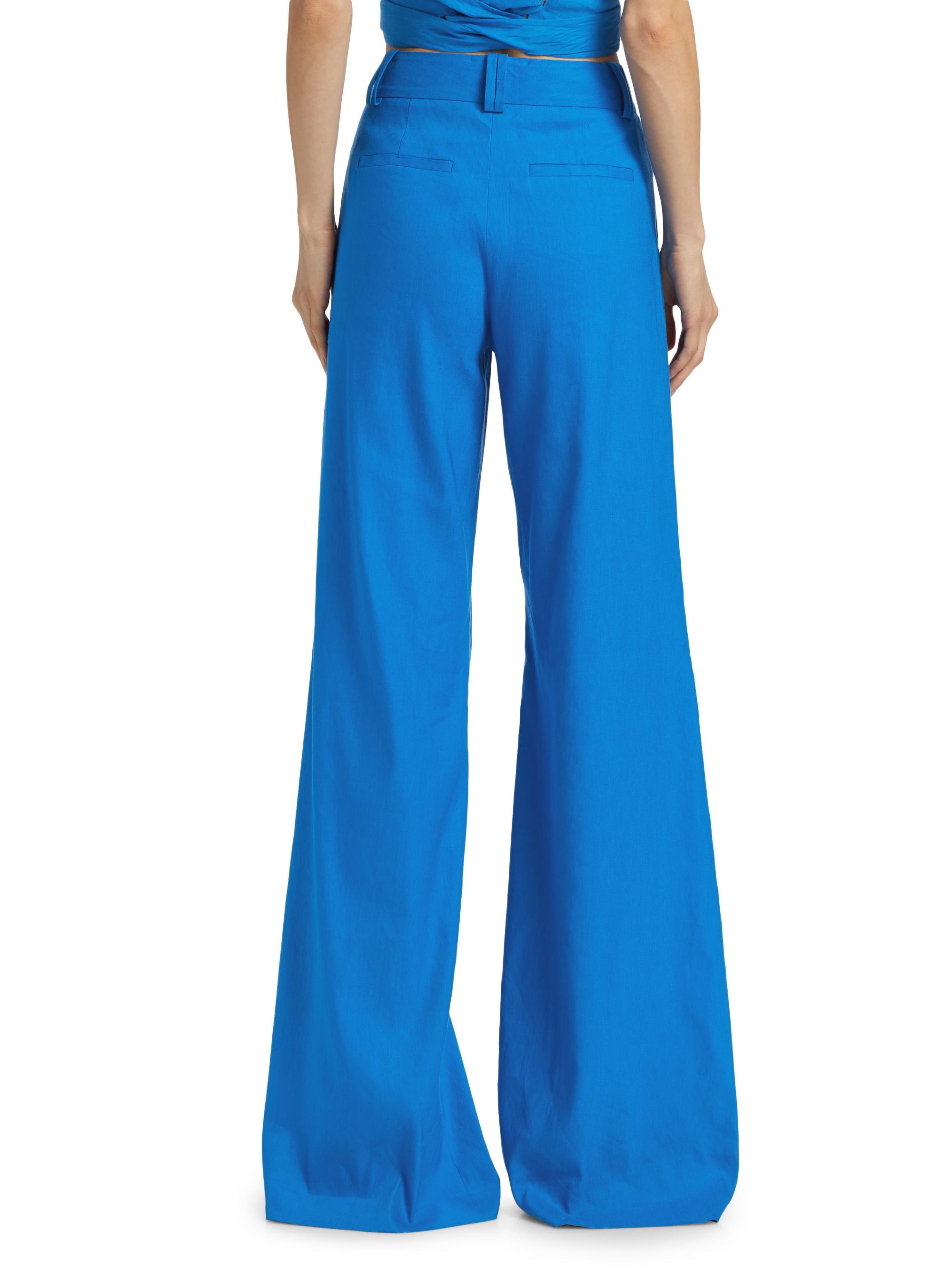 Alice + Olivia Eric Linen-Blend Pleated Pants | Saks Fifth