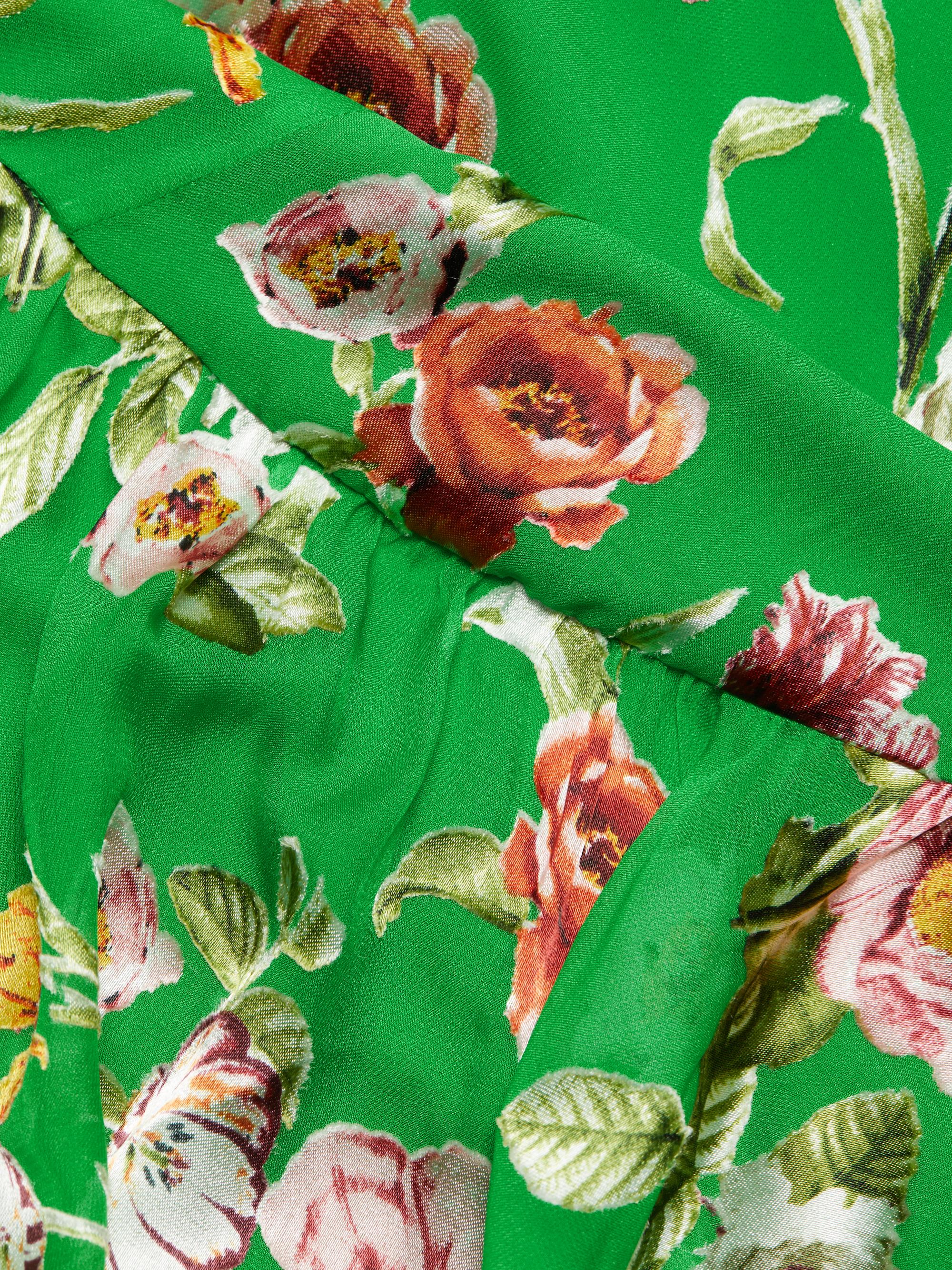 ALICE + OLIVIA Soraya Floral Ruffle-Trim Skirt | Saks Fifth Avenue