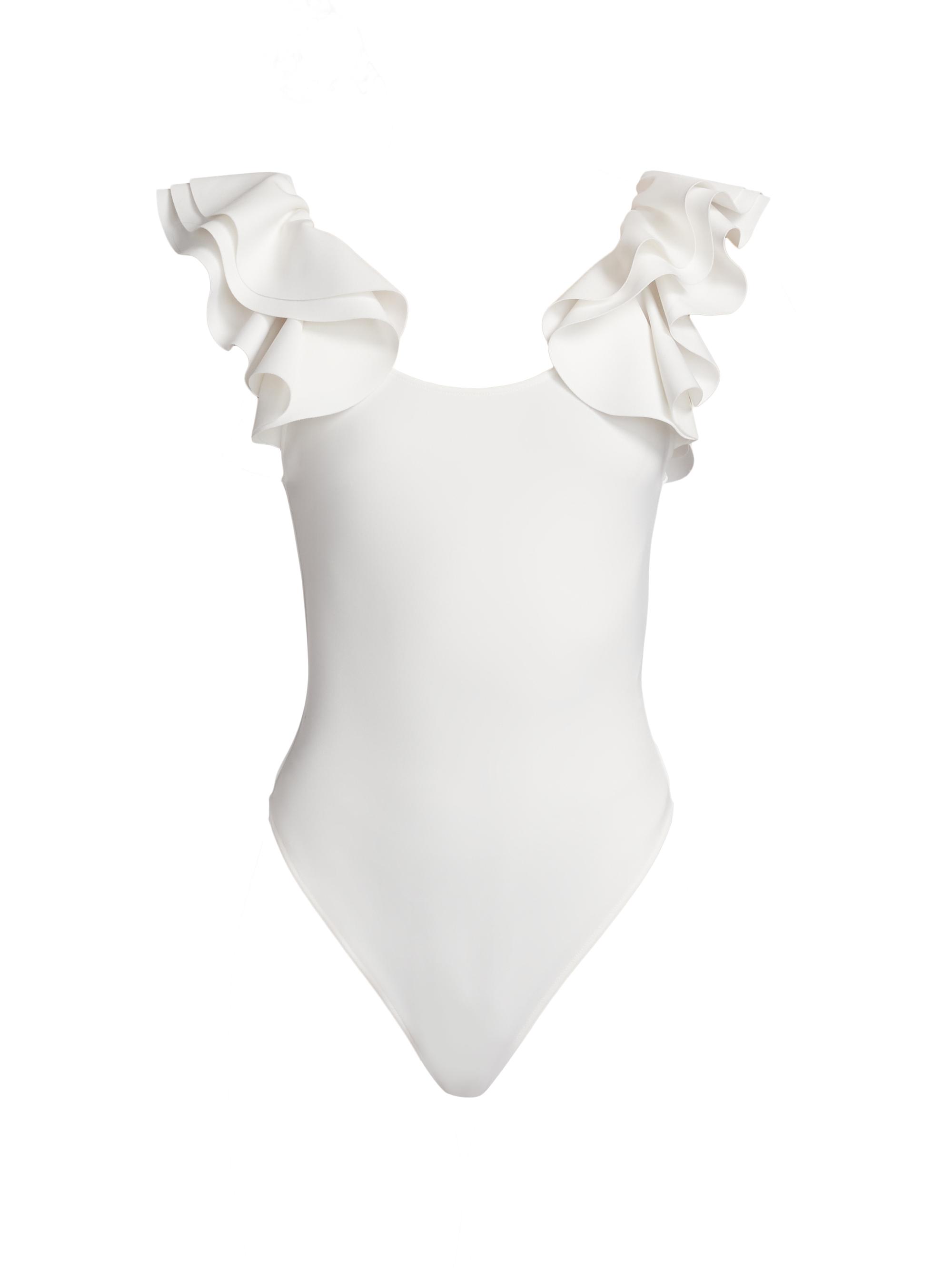 Alice + Olivia Women's Tawny Ruffle Bodysuit - Off White