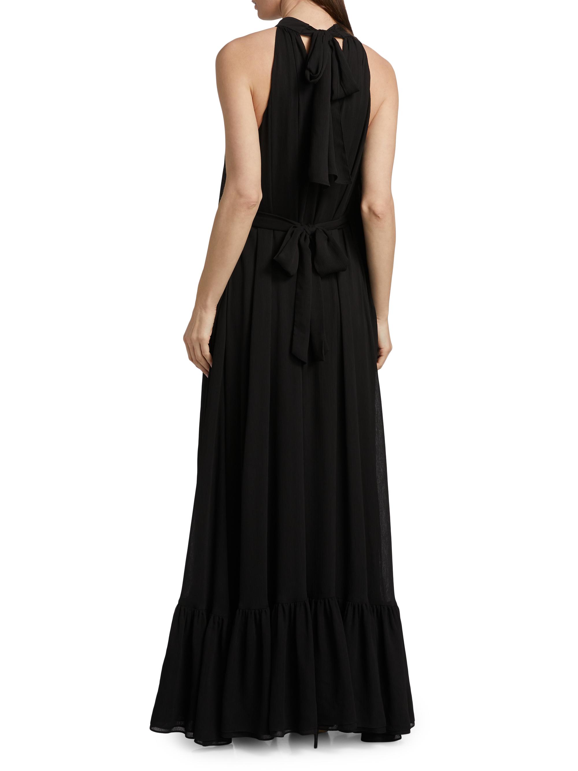 ALICE + OLIVIA Jovie Ruffled Halter Maxi Dress | Saks Fifth Avenue