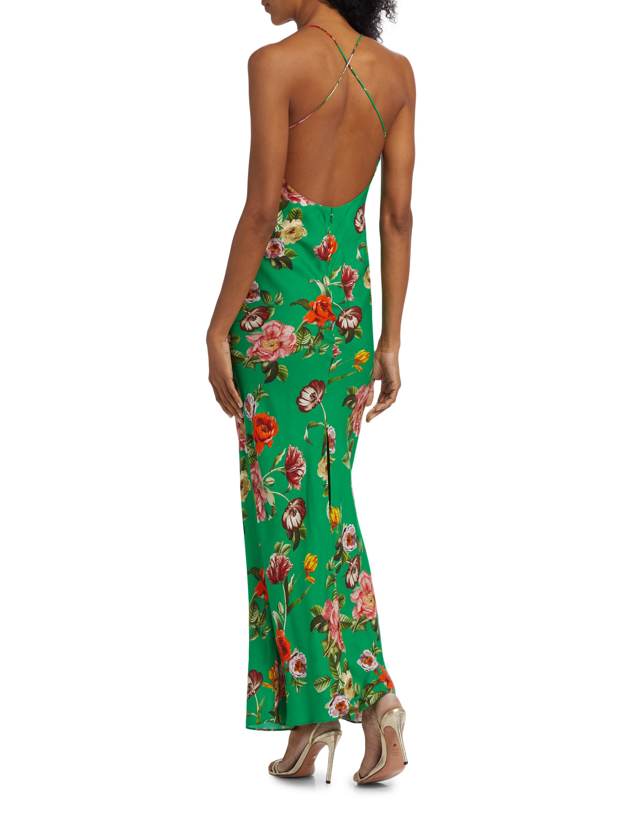 ALICE + OLIVIA Loma Floral Maxi Slipdress | Saks Fifth Avenue