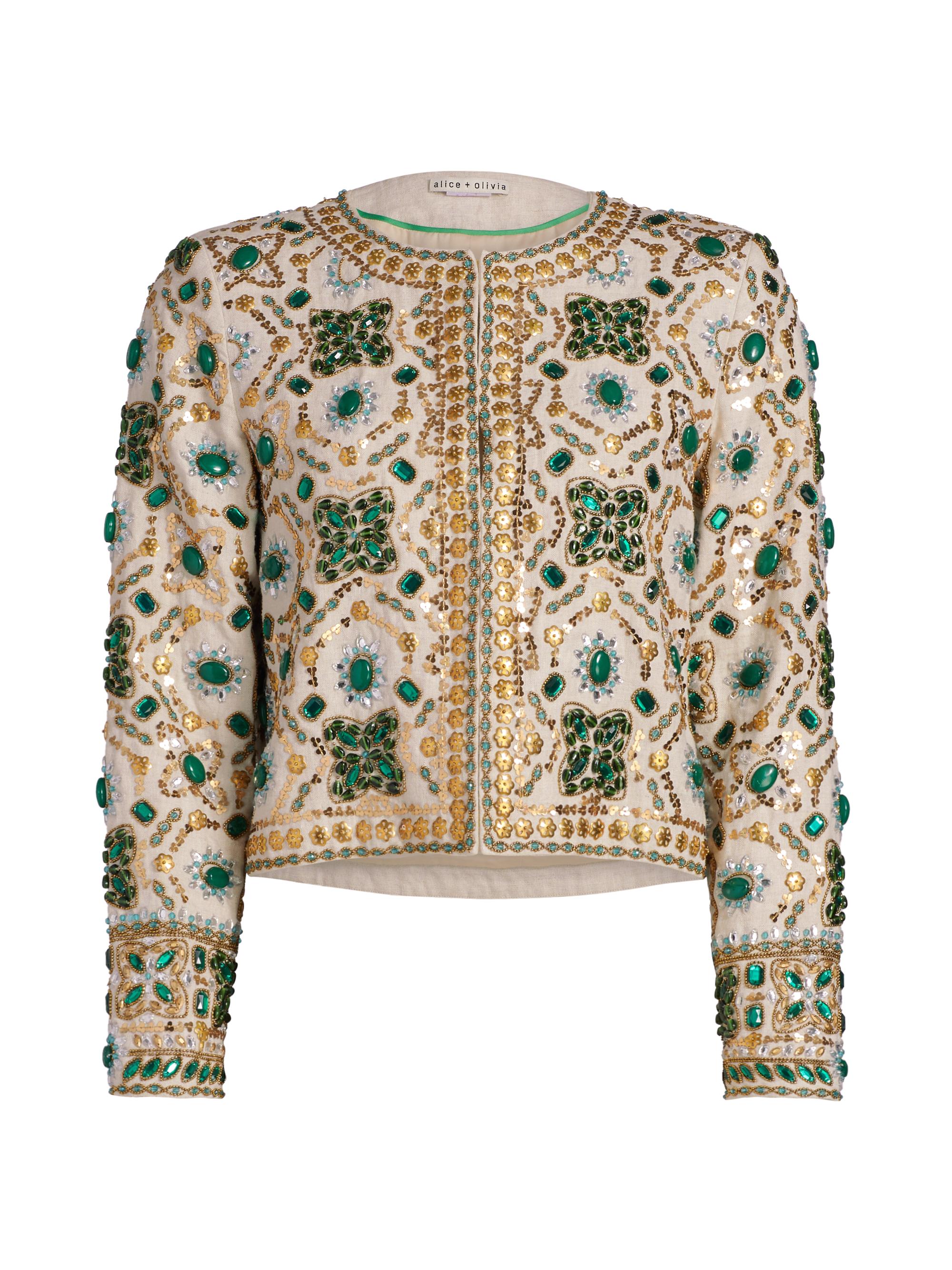 ジャケット・アウター kidman ALICE + OLIVIA Kidman faux pearl-embellished satin jacket | THE OUTNET