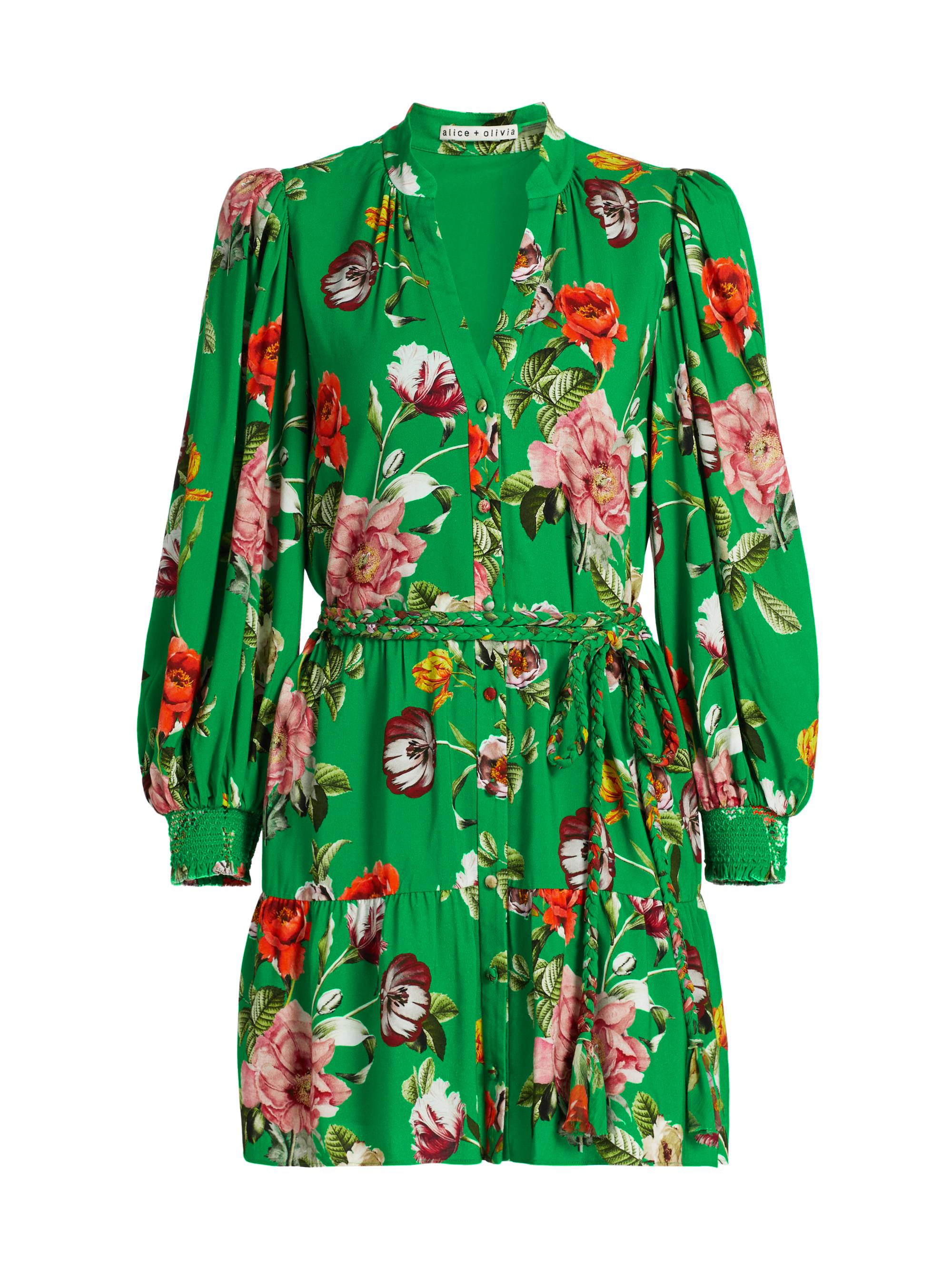 ALICE + OLIVIA Women's Antonette Floral Print Minidress - Hamptons Floral Large