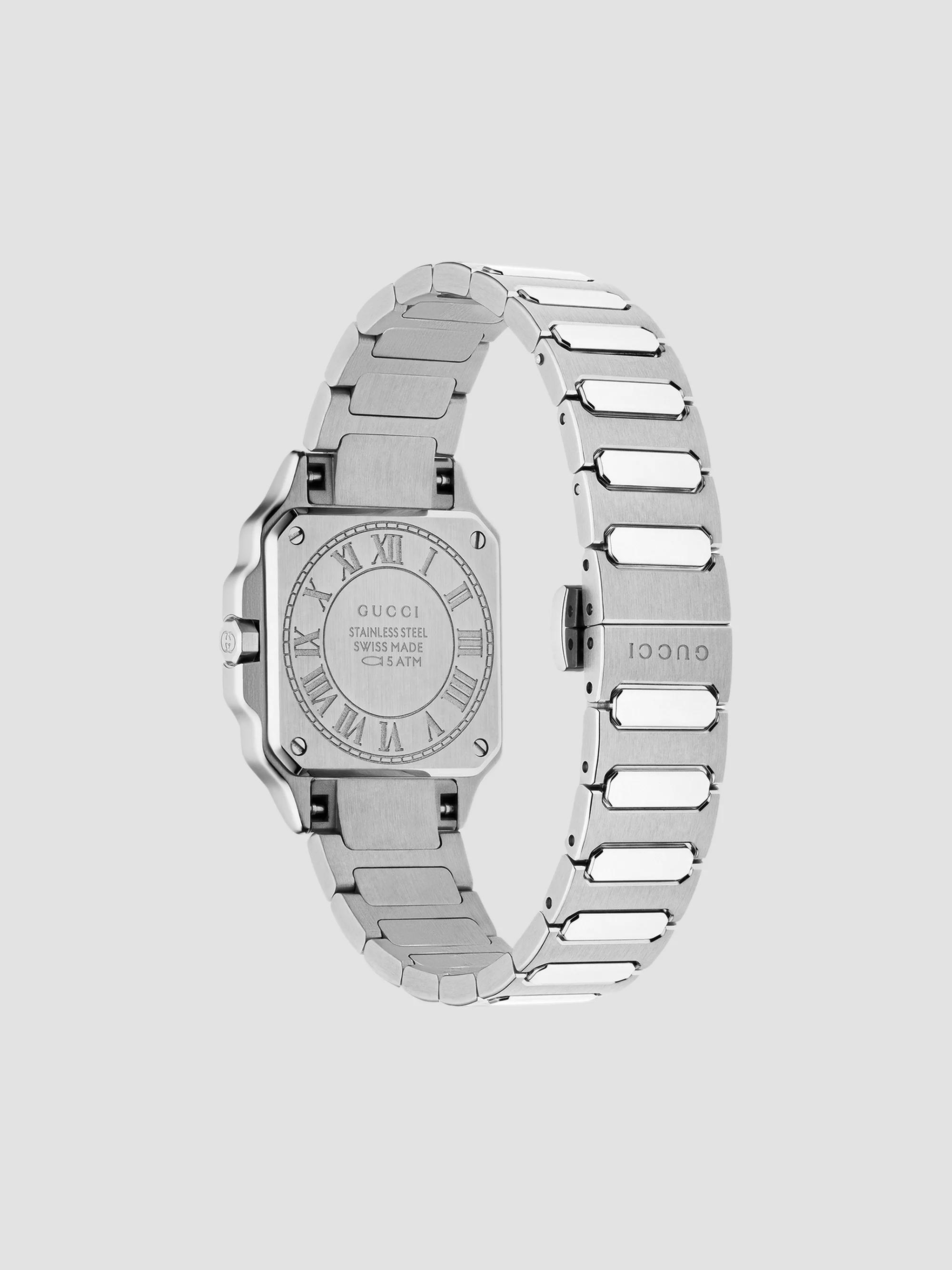 Gucci G-Flat Stainless Steel & 0.06 TCW Diamond Bracelet Watch