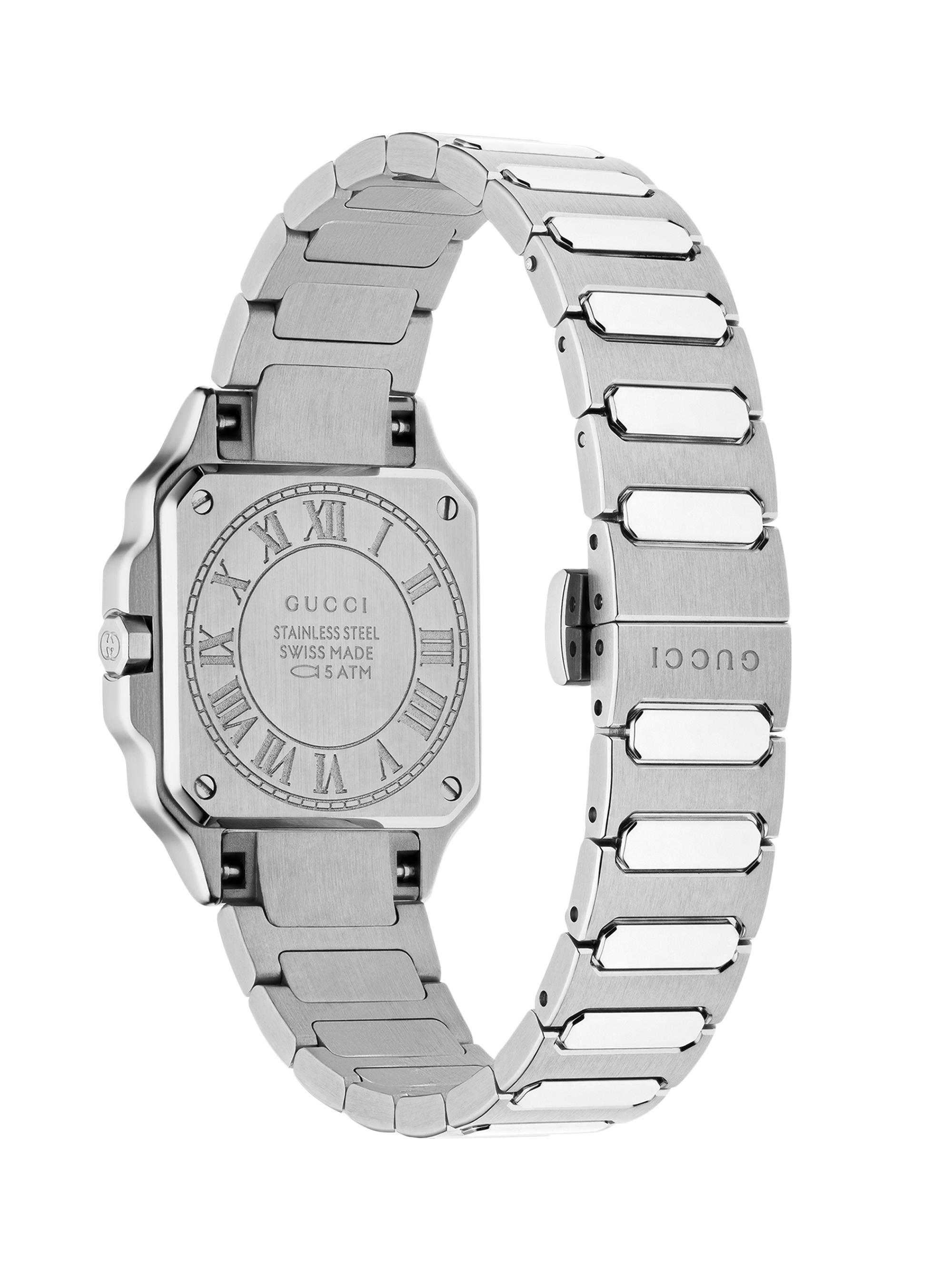Gucci G-Flat Stainless Steel & 0.06 TCW Diamond Bracelet Watch