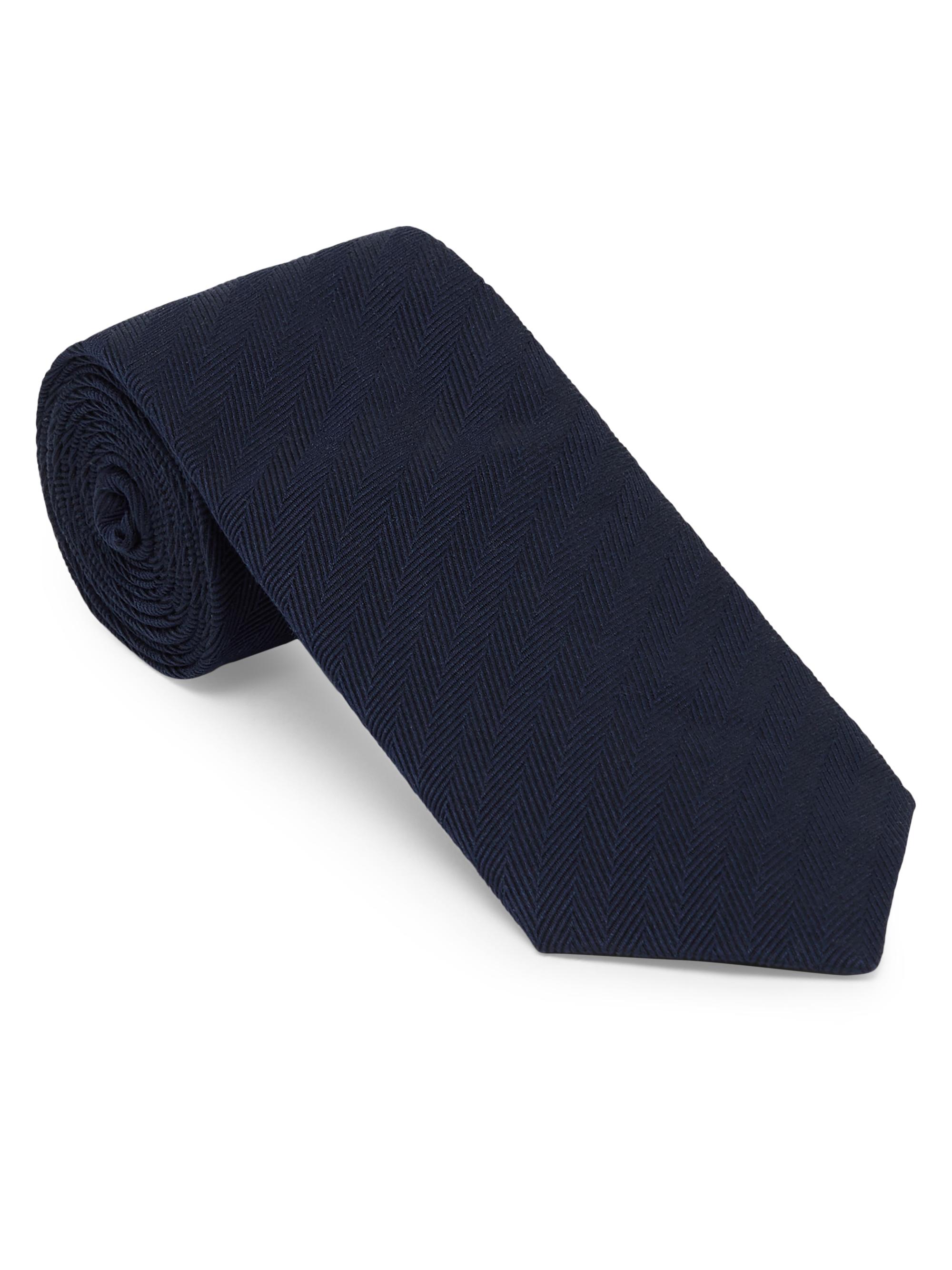 Brunello Cucinelli Men's Silk Chevron Tie - Navy Blue