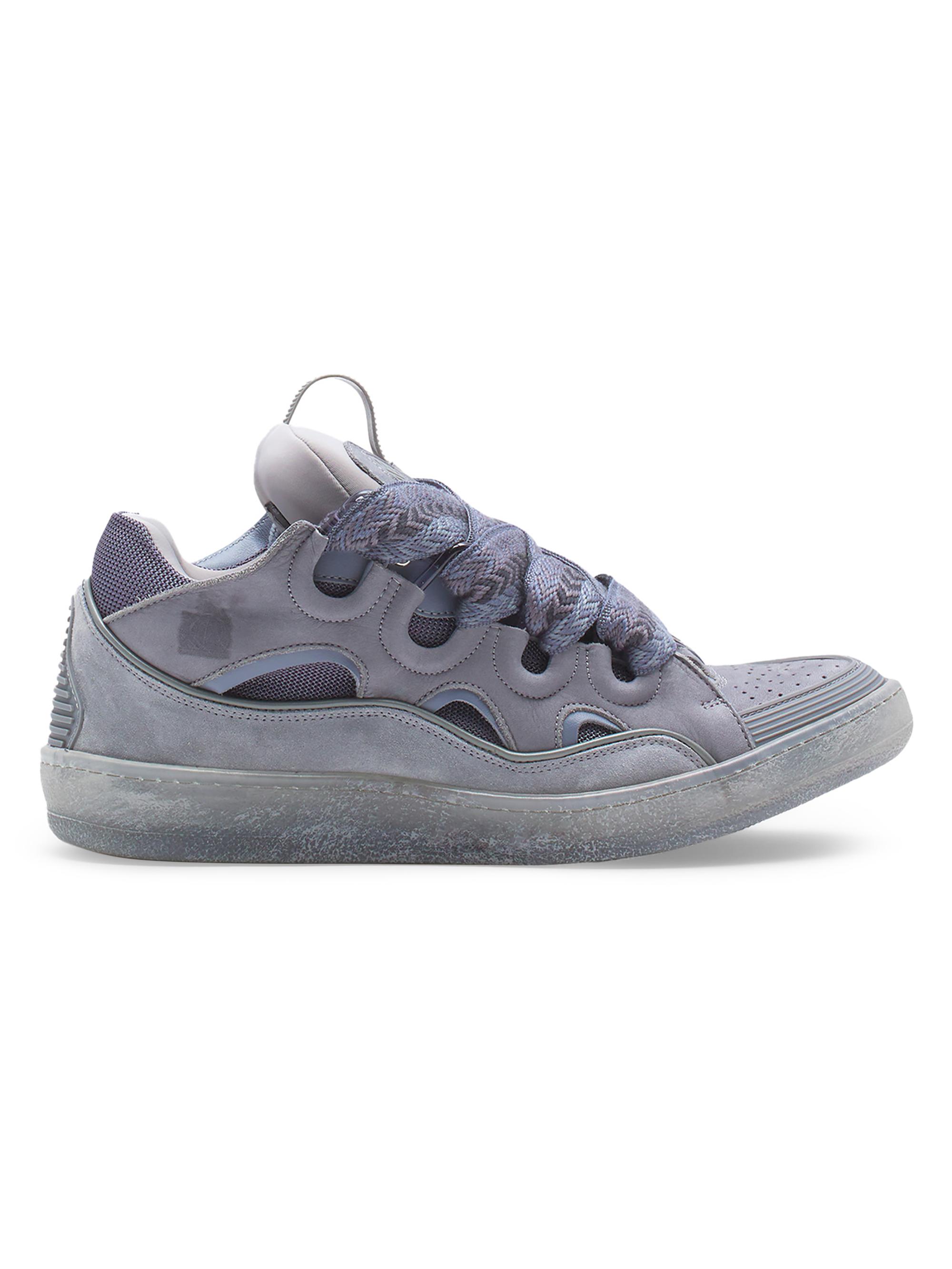 Lanvin Women's Leather Curb Sneakers - Light Grey