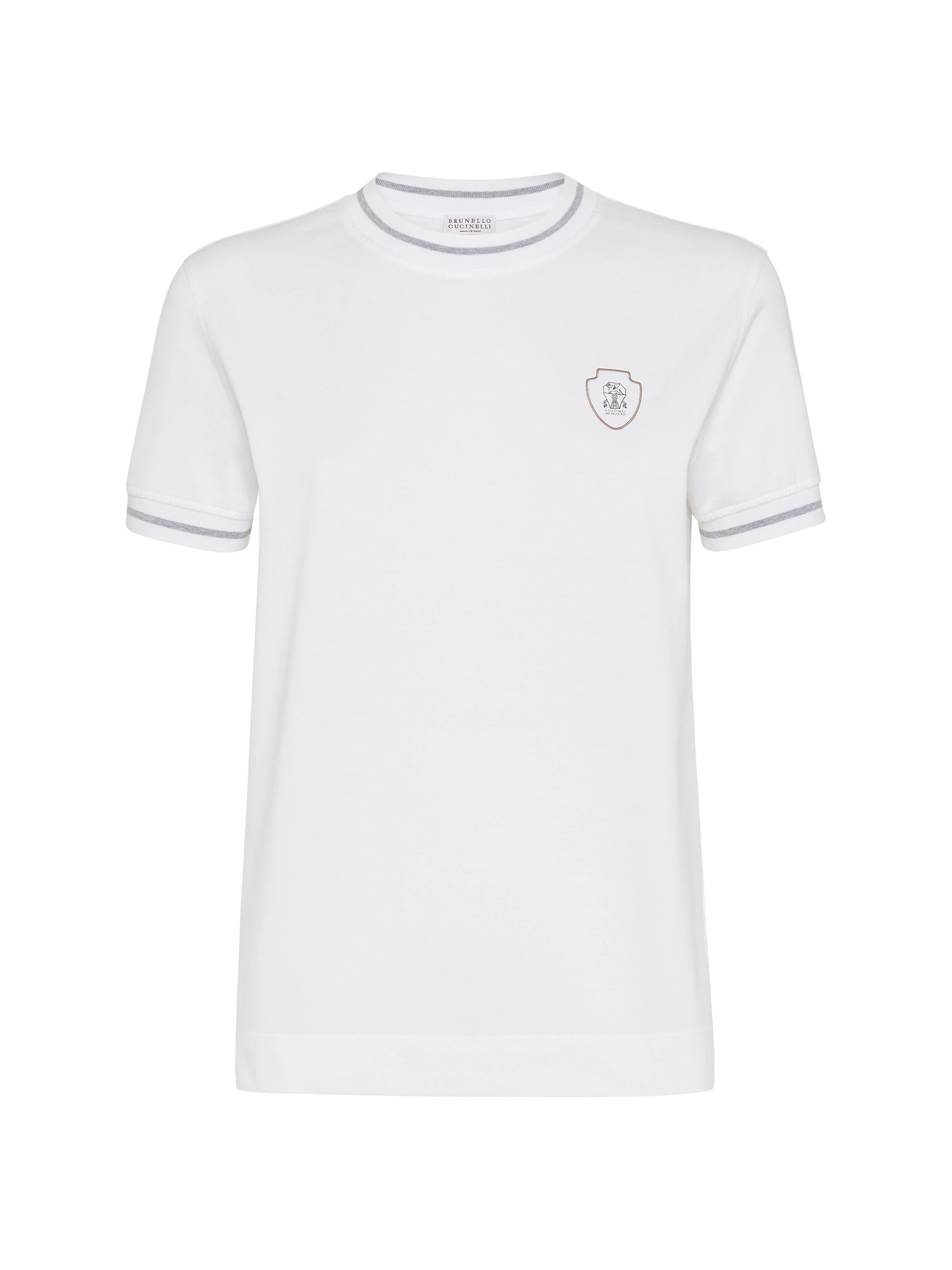 Brunello Cucinelli Women's Cotton Jersey T-Shirt with Logo - White