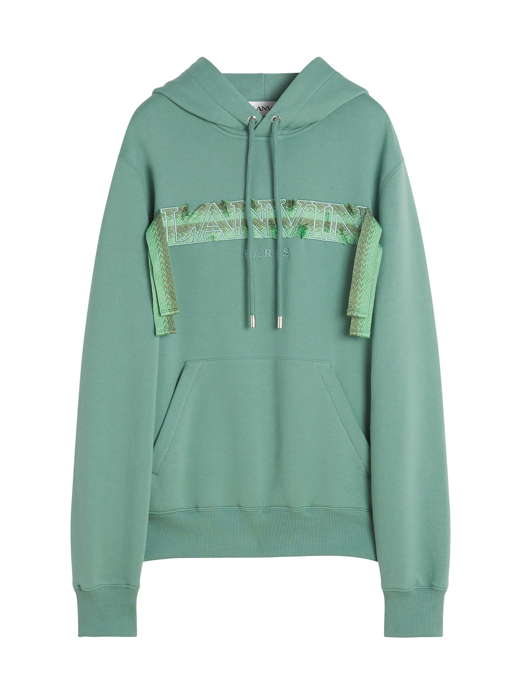 Lanvin Men's Curb Lace Hoodie - Vert De Gris