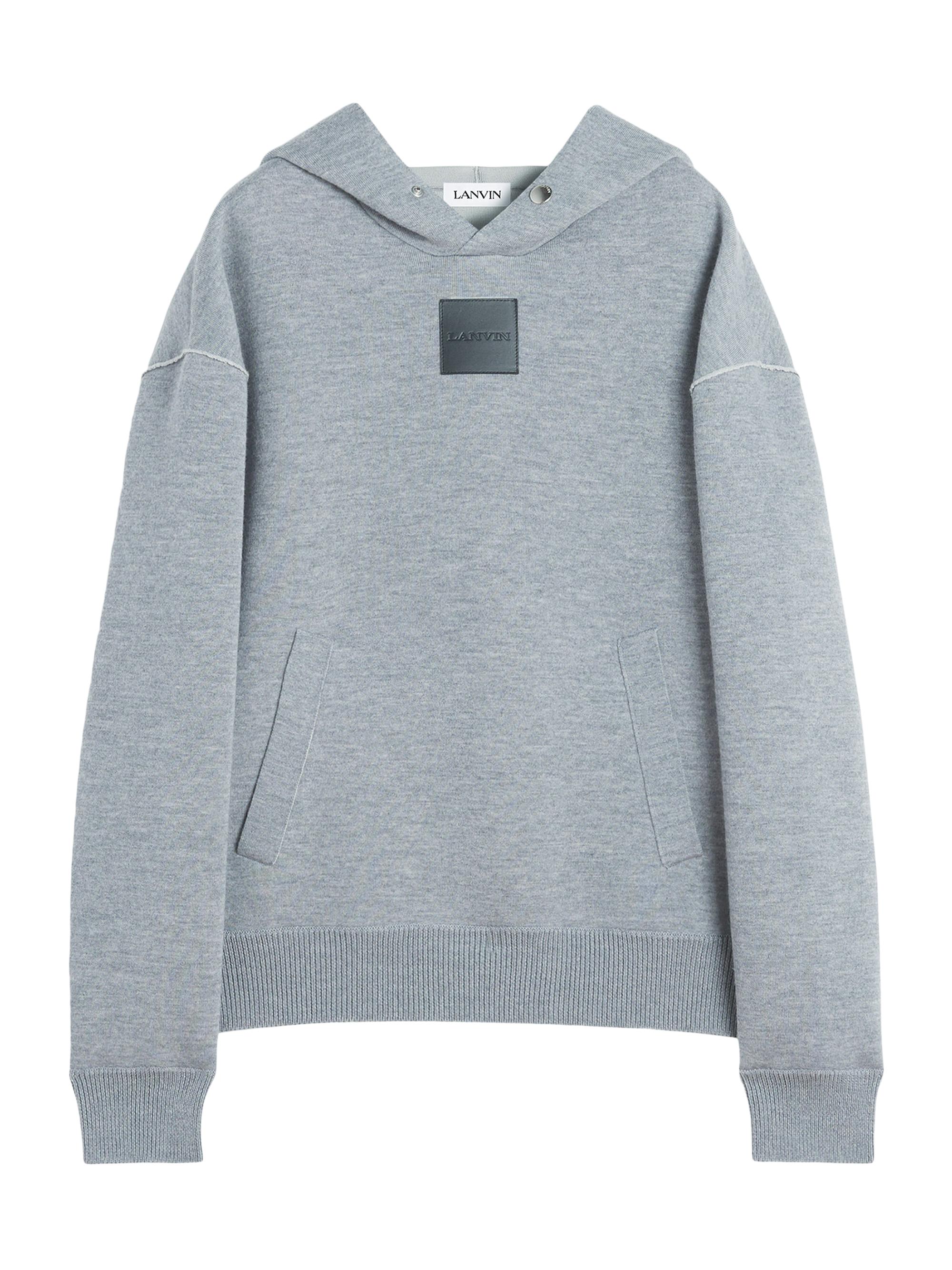 Lanvin Men's Baggy Wool Hoodie - Steel
