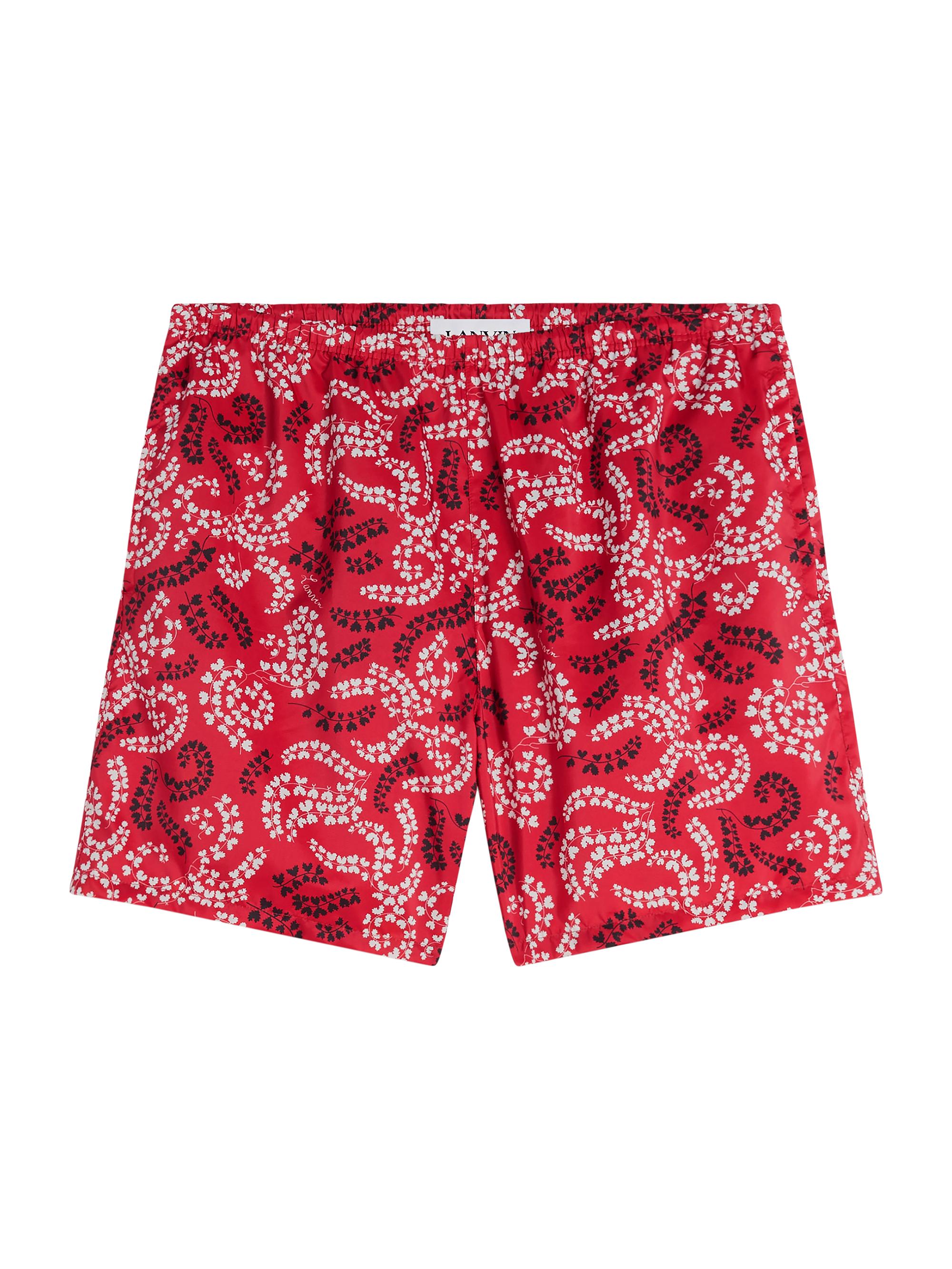 Lanvin Men's Printed Swim Trunks - Carmine Red