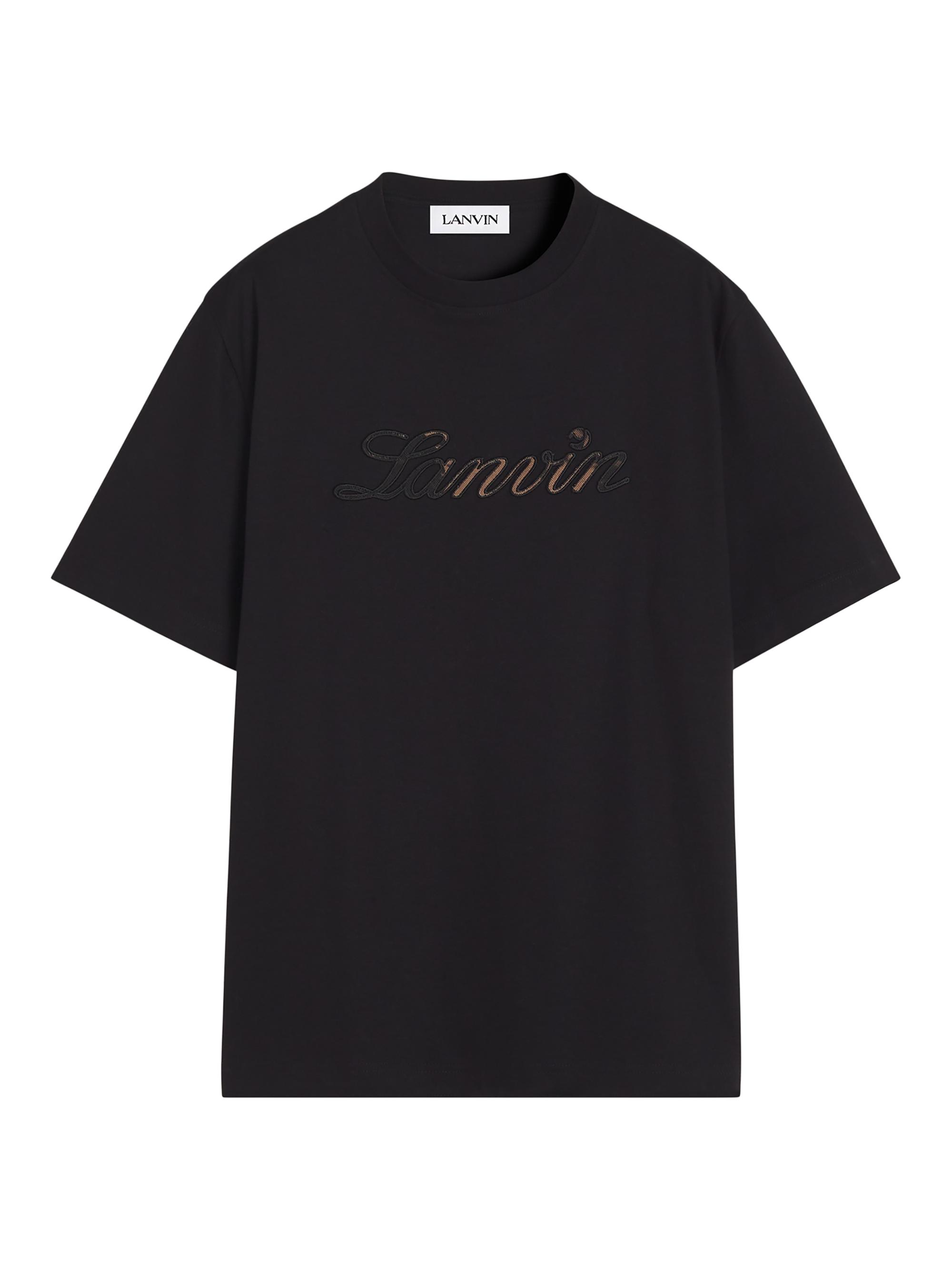 Lanvin Men's Logo Denim T-Shirt - Black