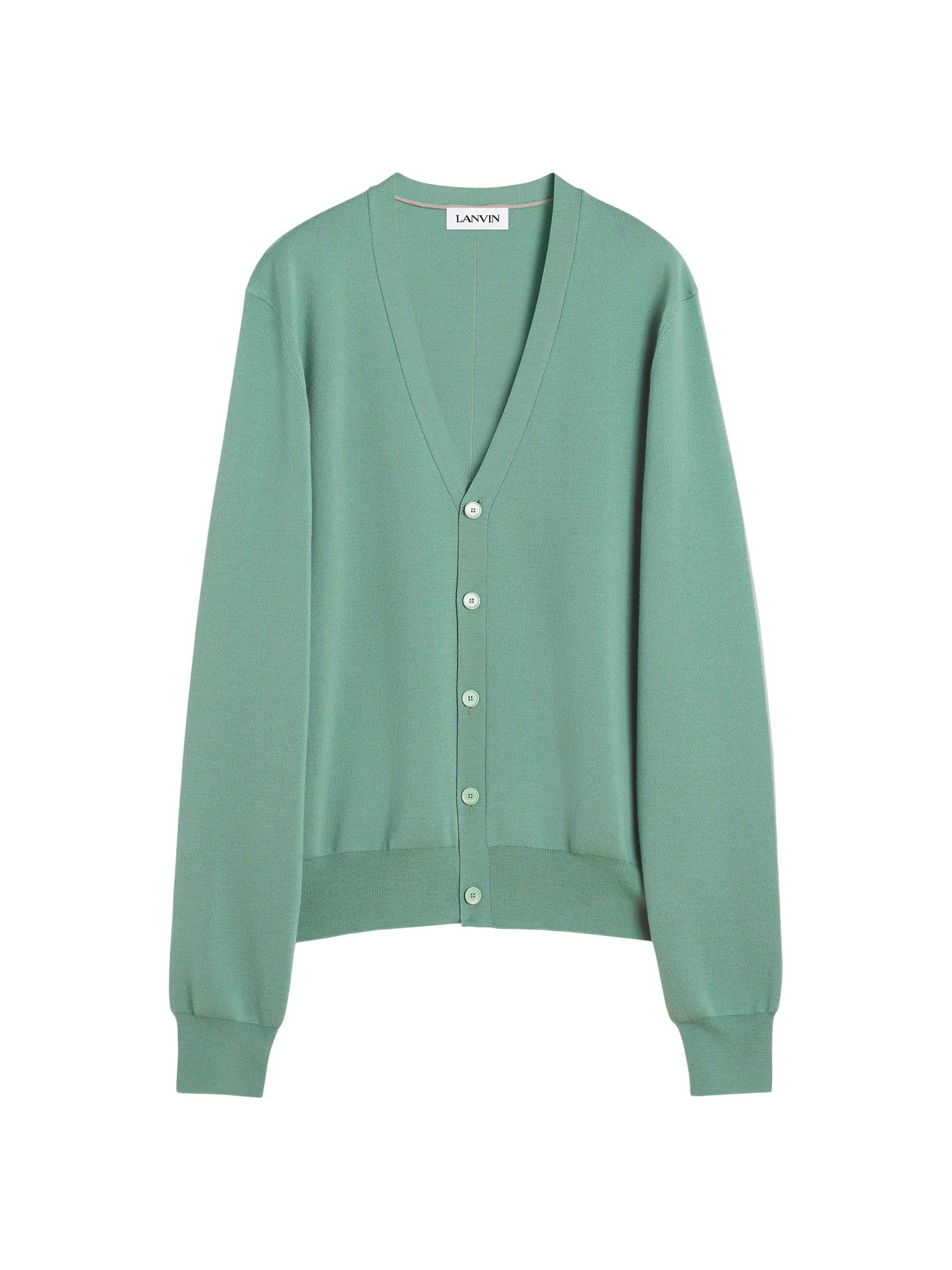 Lanvin Men's Merino Cardigan - Vert De Gris