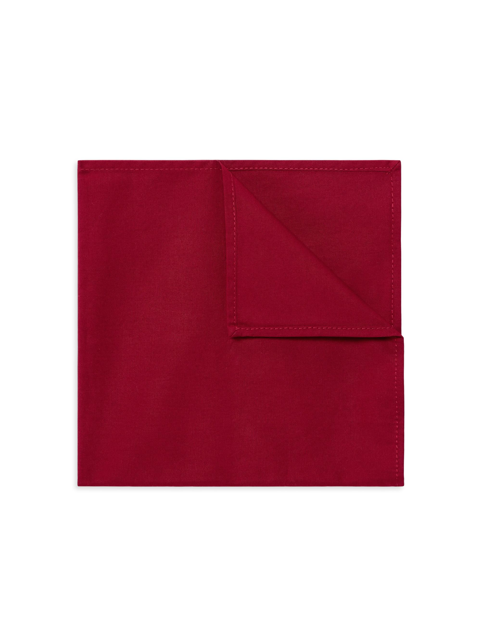 Brunello Cucinelli Men's Cotton Twill Pocket Square for Tuxedo - Red