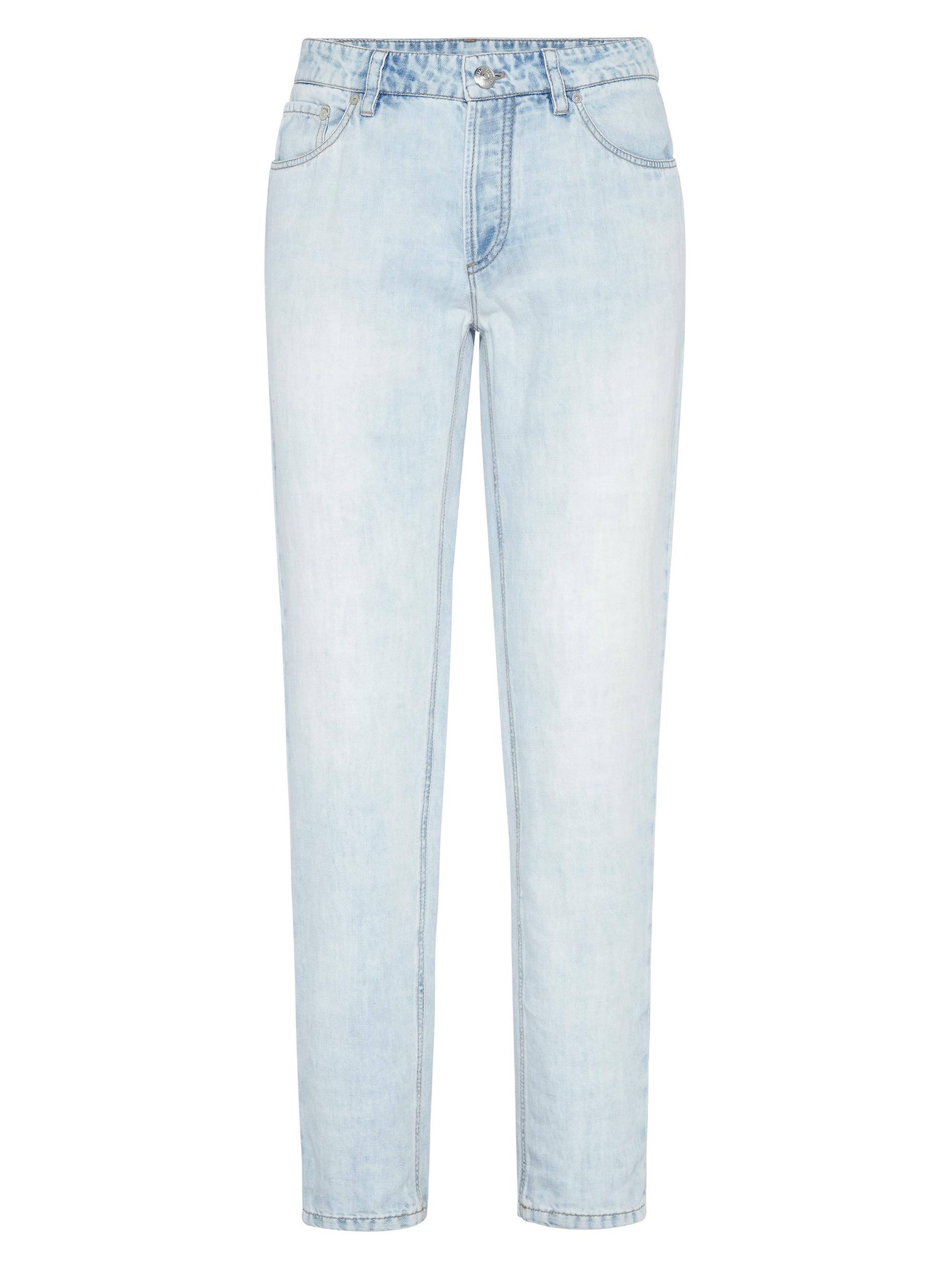 Brunello Cucinelli Men's Cotton and Linen Denim Traditional Fit Five Pocket Jeans - Light Denim