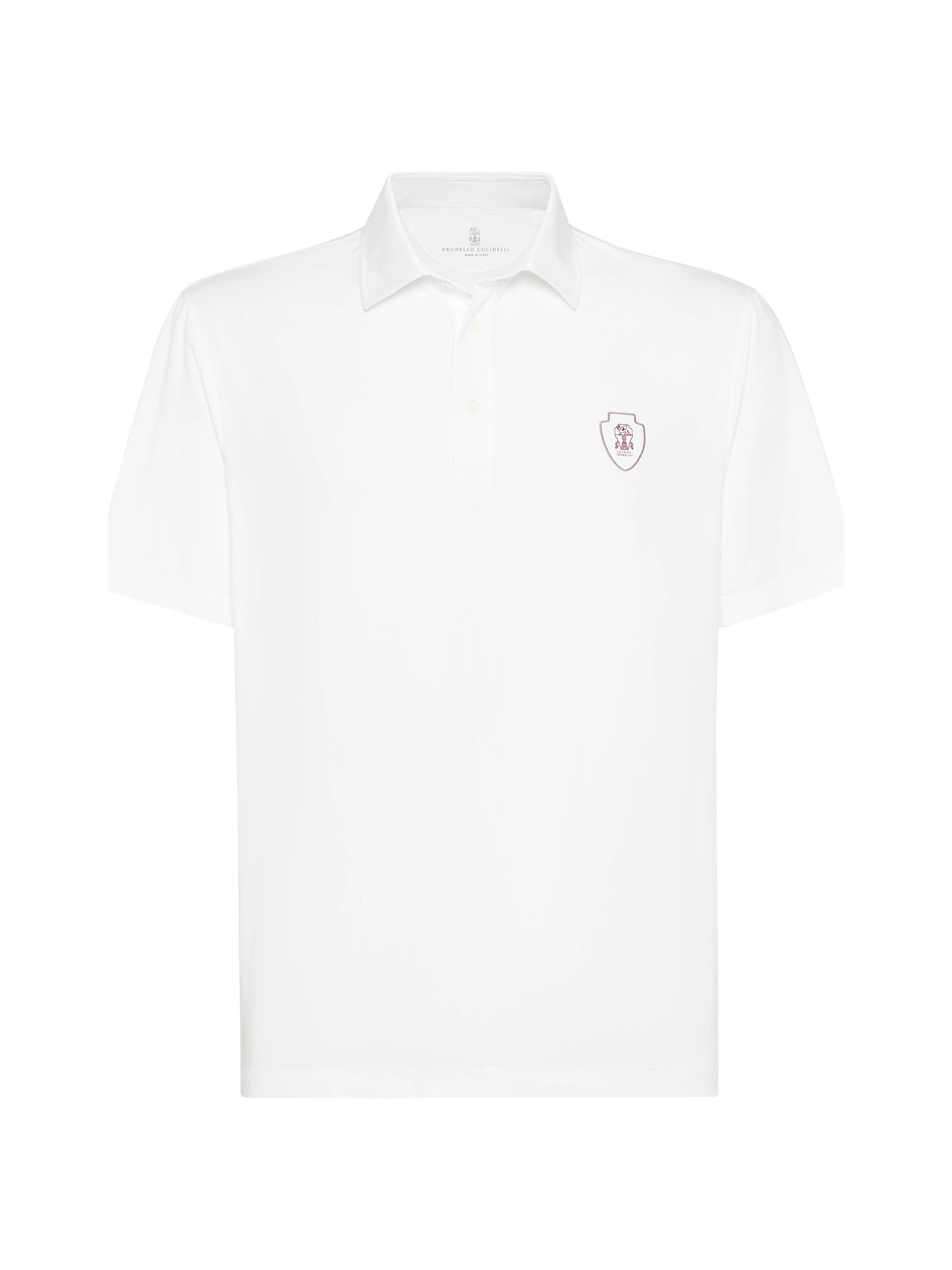 Brunello Cucinelli Men's Comfort Nylon Polo with Shirt Style Collar - White