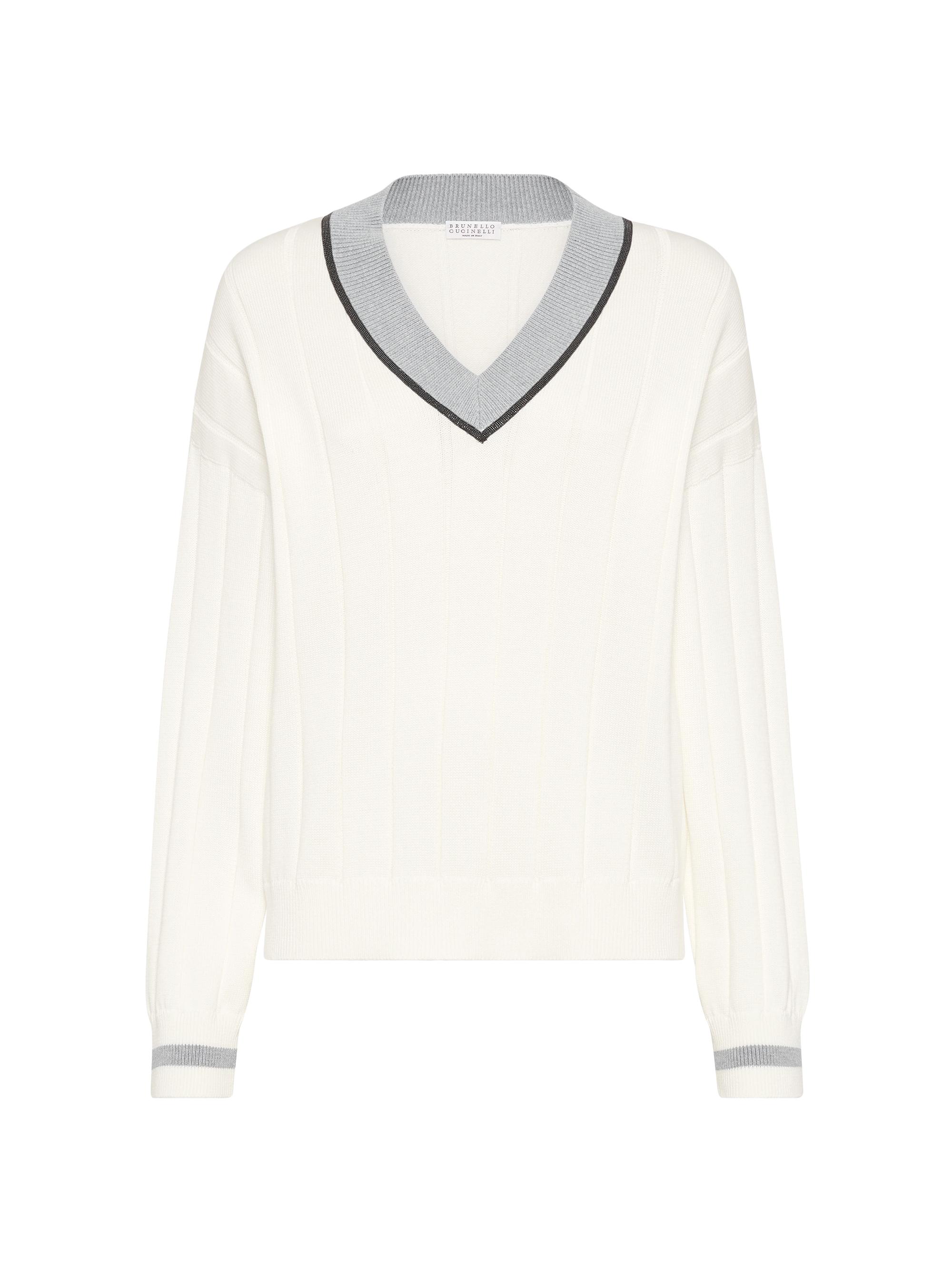 Brunello Cucinelli Women's Cotton Flat Rib Sweater - Panama