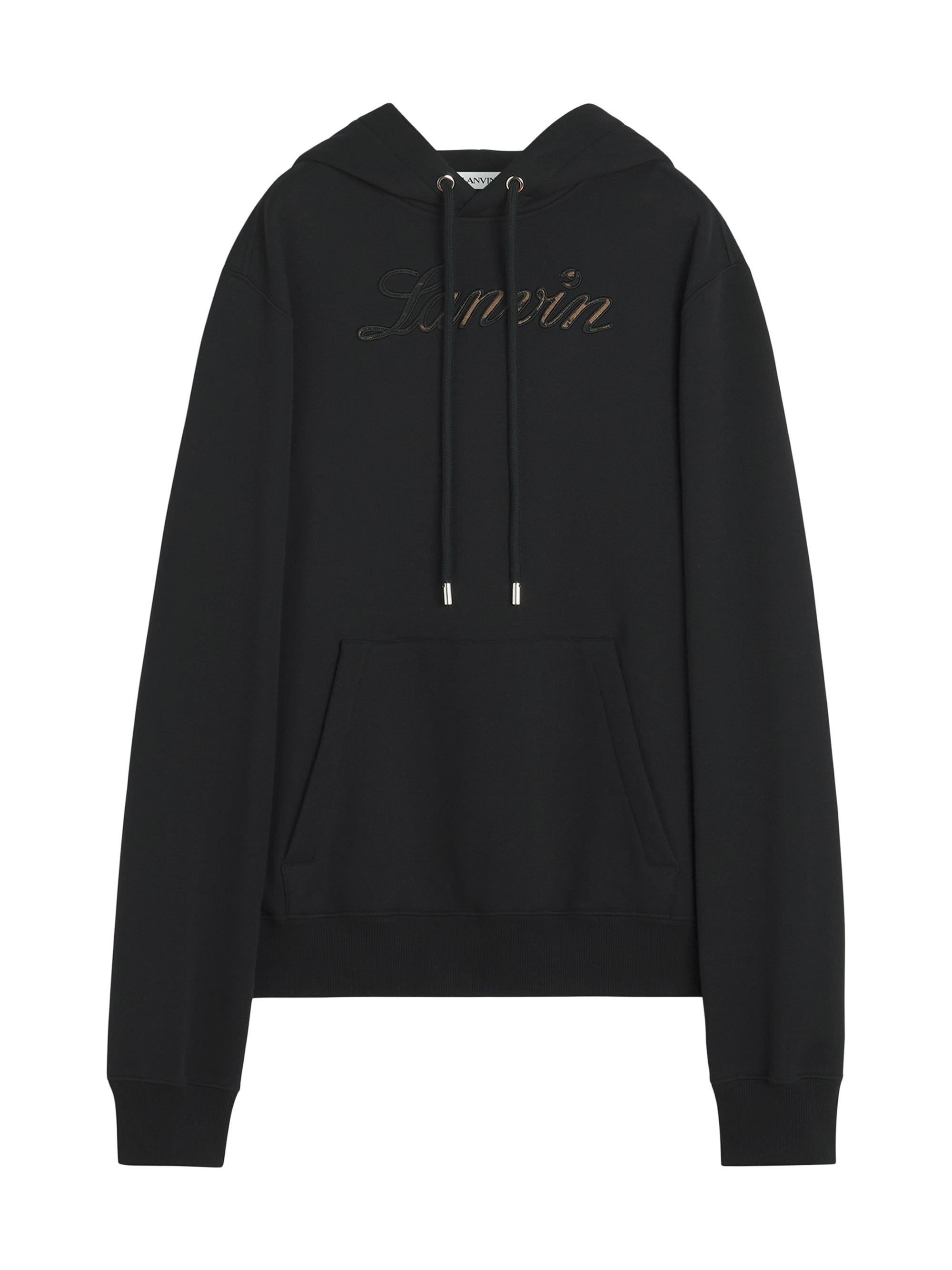 Lanvin Men's Logo Denim Hoodie - Black
