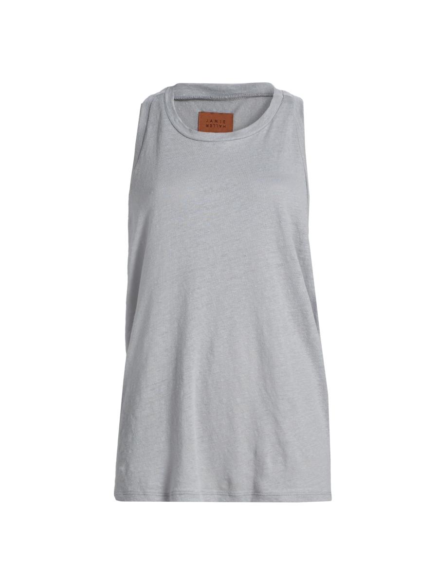 Jamie Haller Women's Linen Racerback Tank Top In Gray