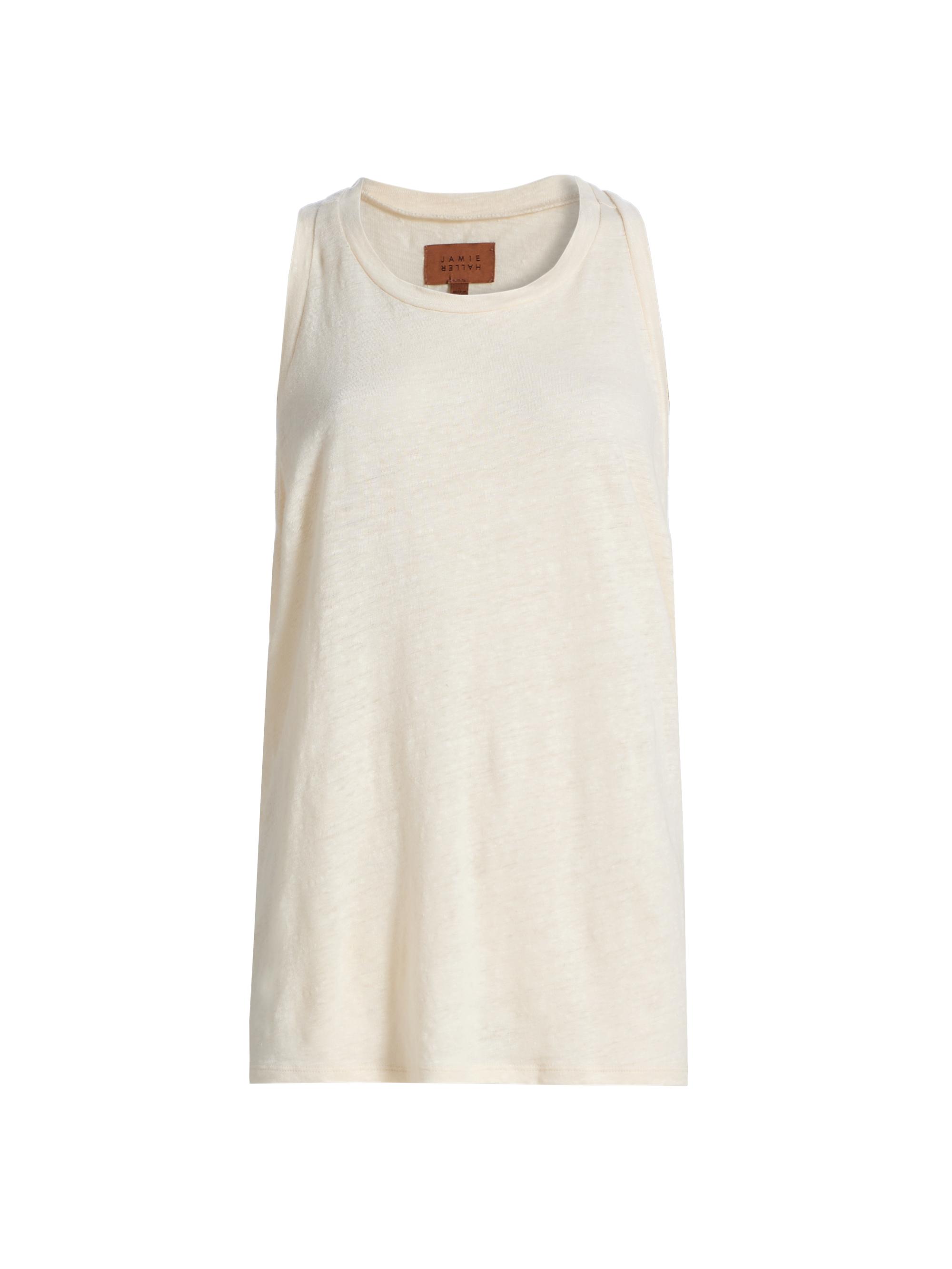 Jamie Haller Women's Linen Racerback Tank Top - Ecru