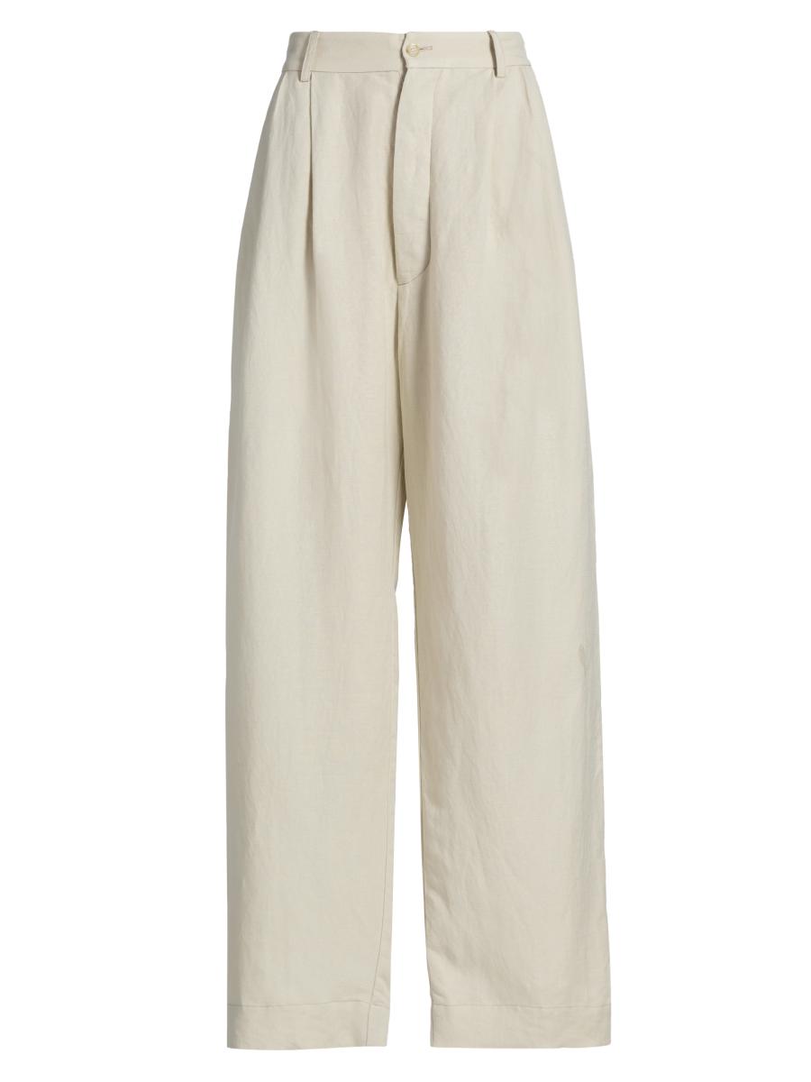 Jamie Haller Women's The Big Pleat Linen-blend Trousers In Gray