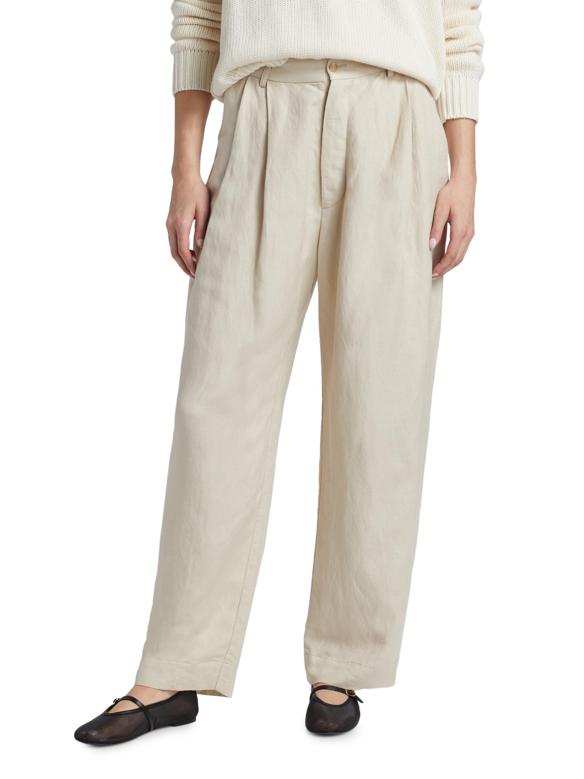 haluc❤ Jamie Haller The Big Pleat Linen-Blend Trousers | Saks Fifth Avenue