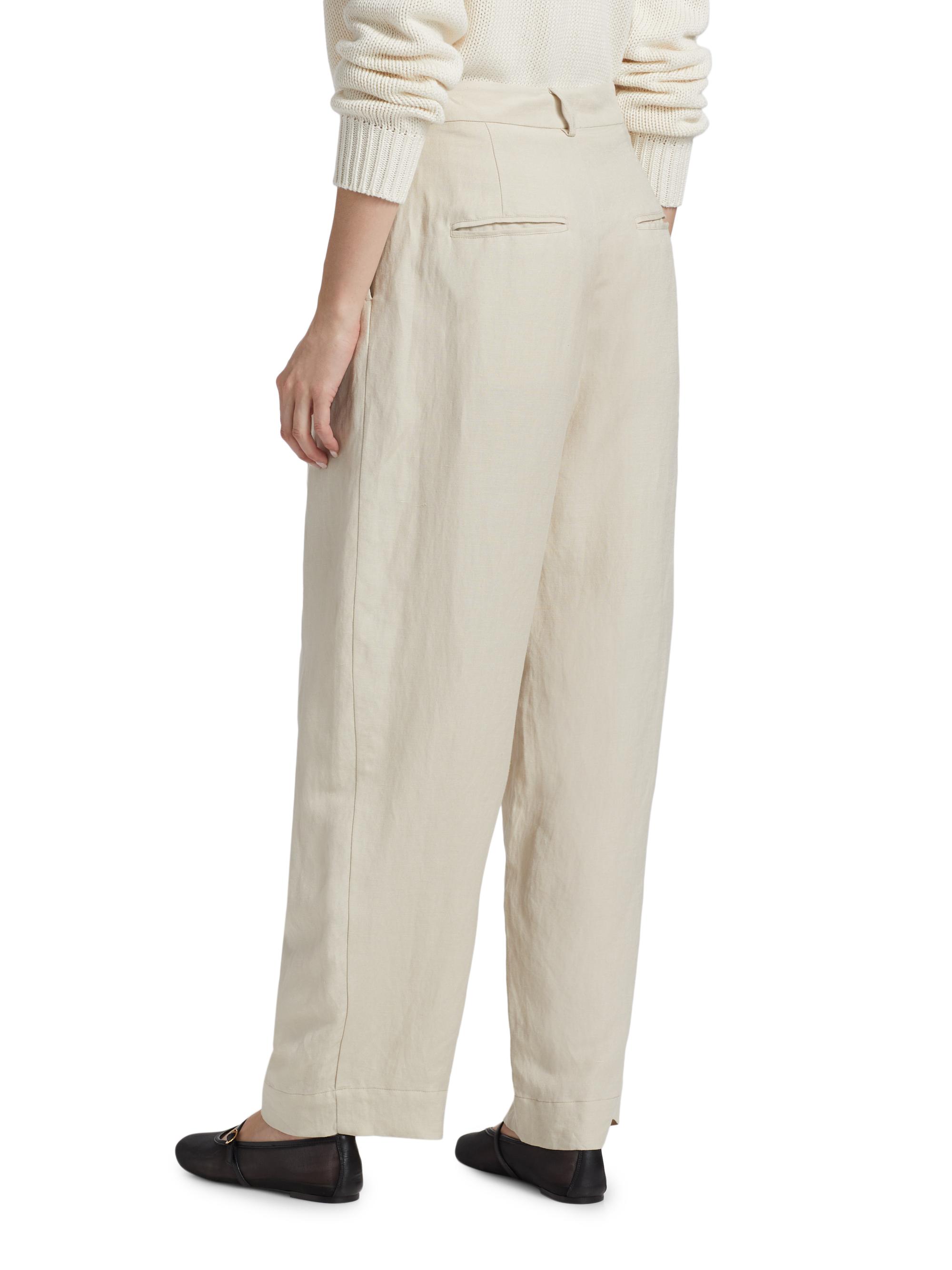Jamie Haller The Big Pleat Linen-Blend Trousers | Saks Fifth Avenue