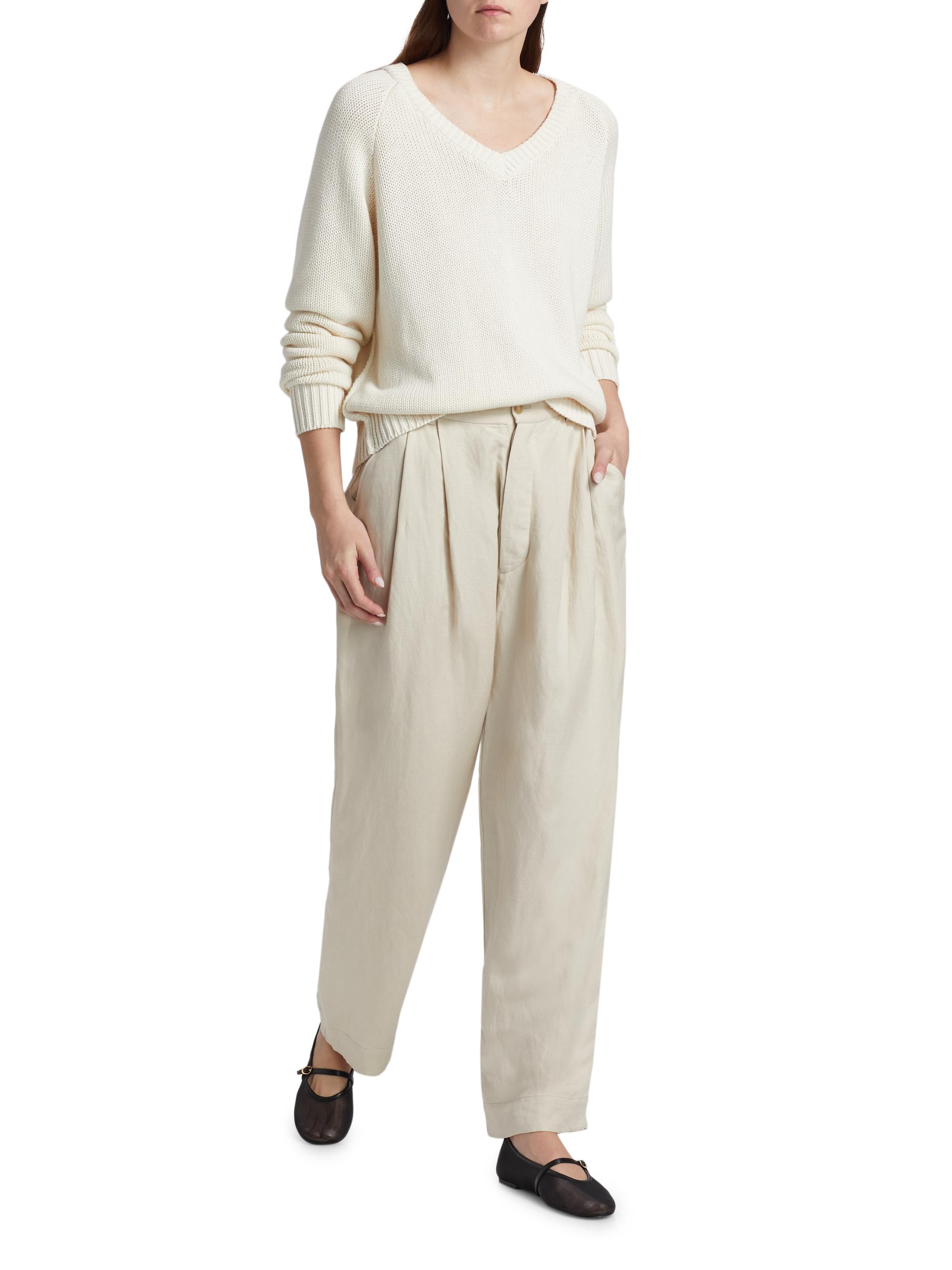 Jamie Haller The Big Pleat Linen-Blend Trousers | Saks Fifth Avenue