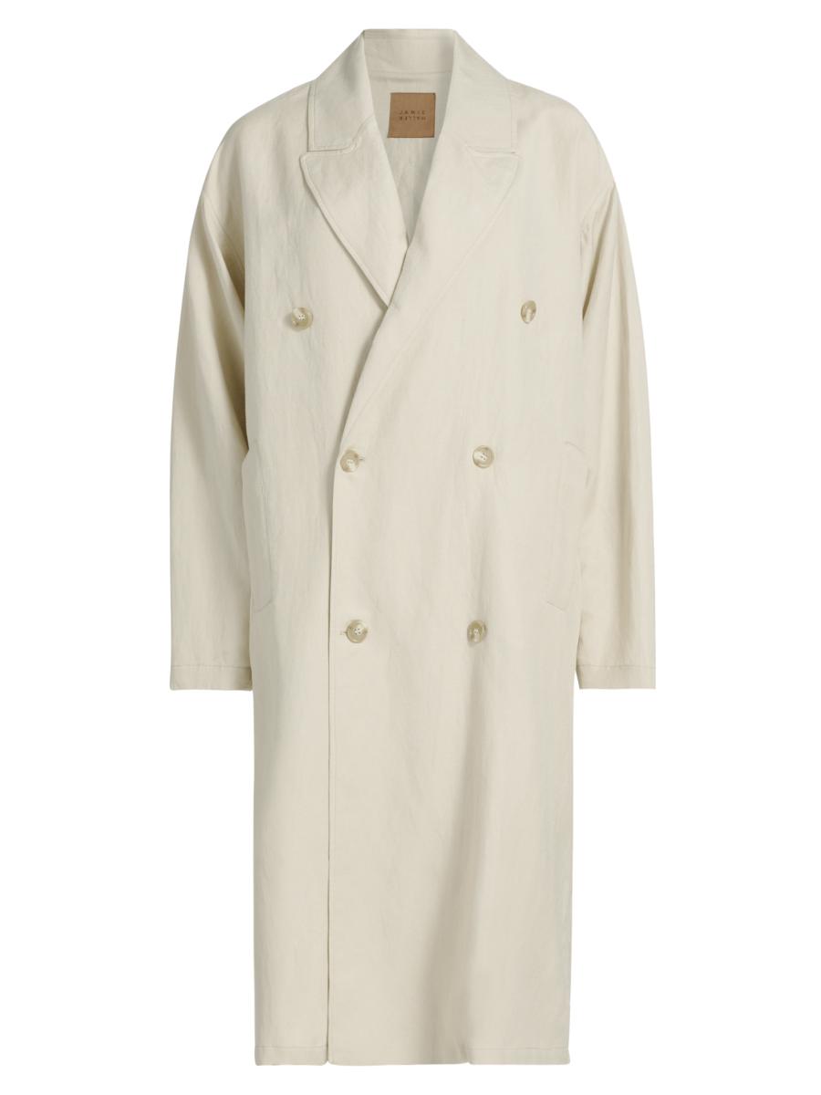 Jamie Haller Women's The Baggy Double-breasted Trench Coat In Gray