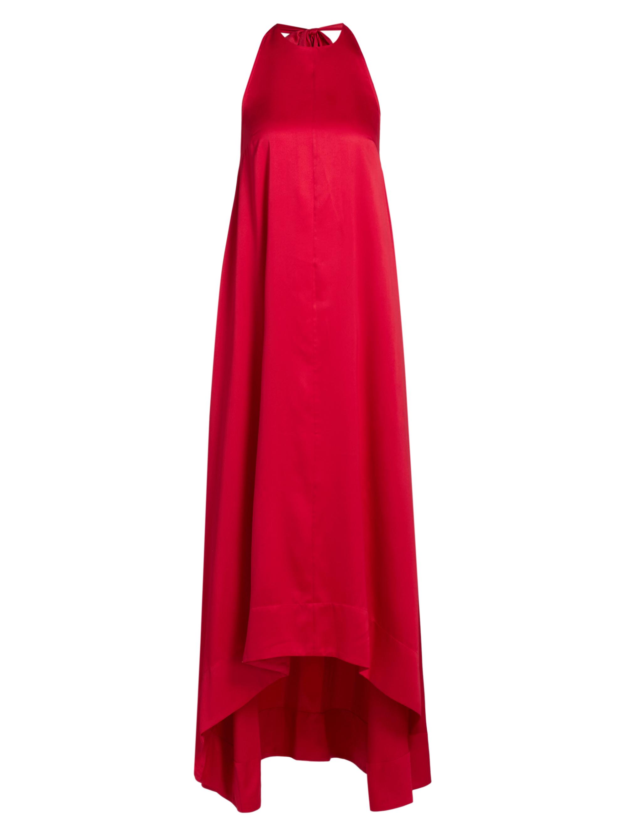 Azeeza Women's Liora Hammered-Satin Halterneck Gown - Rouge