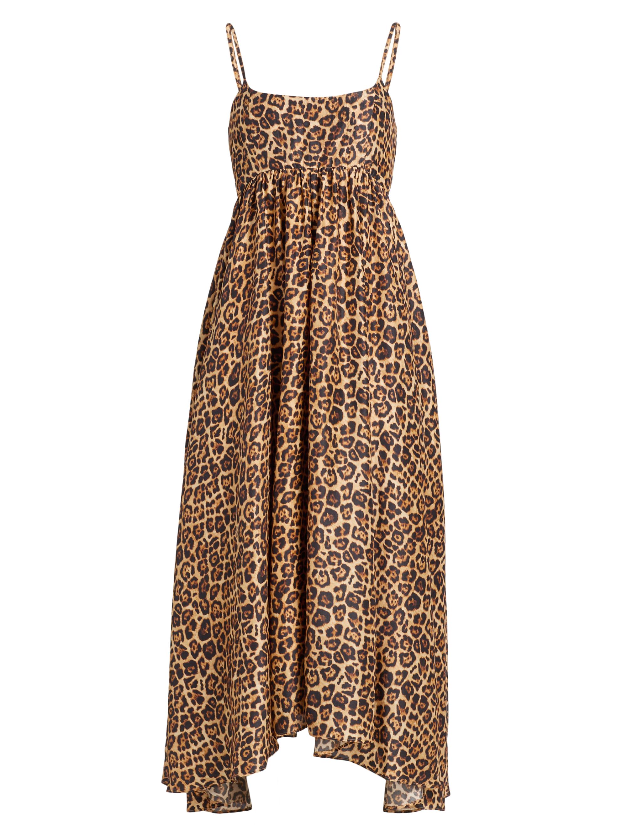 Azeeza Women's Rachel Leopard Asymmetric-Hem Midi-Dress - Leopard