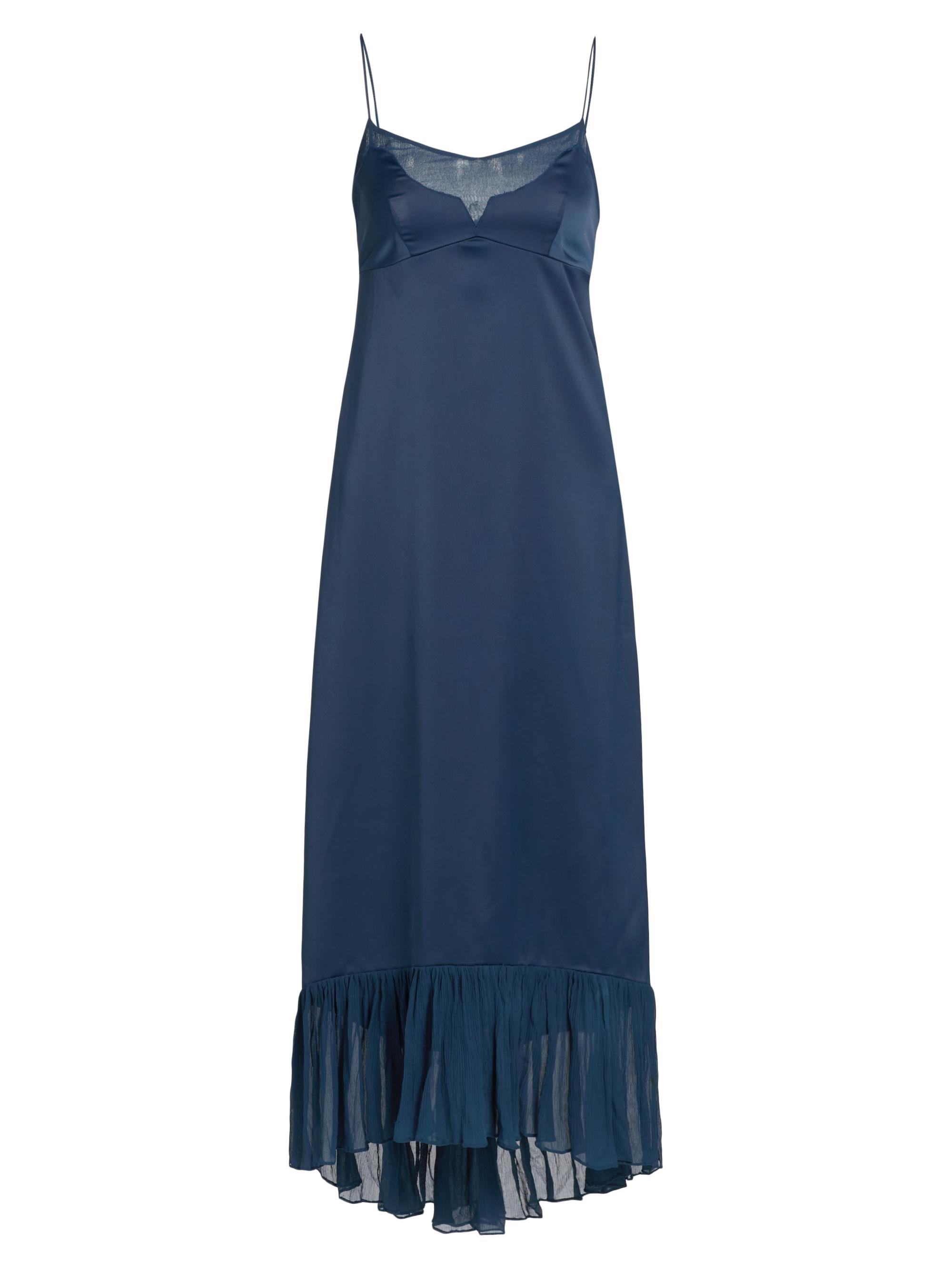 Azeeza Women's Layla Satin Ruffled-Hem Gown - Navy