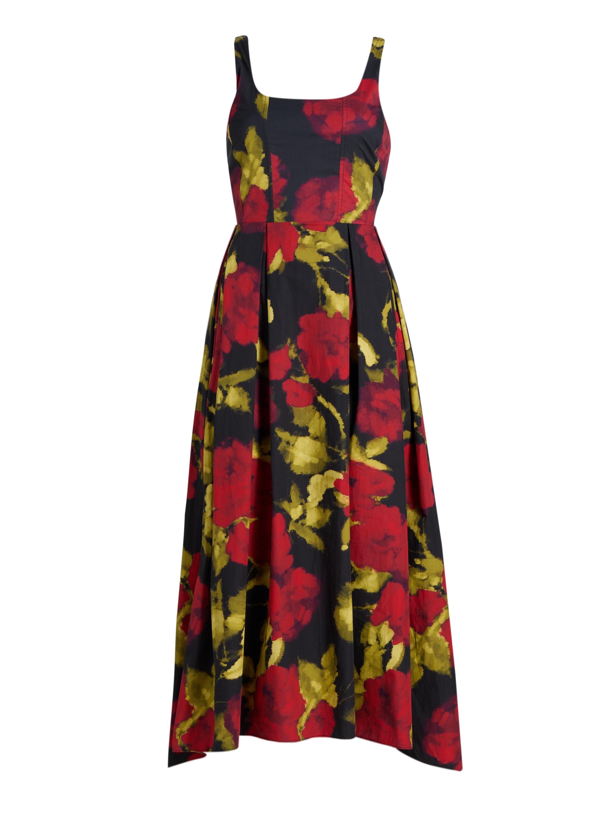 Azeeza Women's Aishani Floral Poplin Midi-Dress - Red Rose