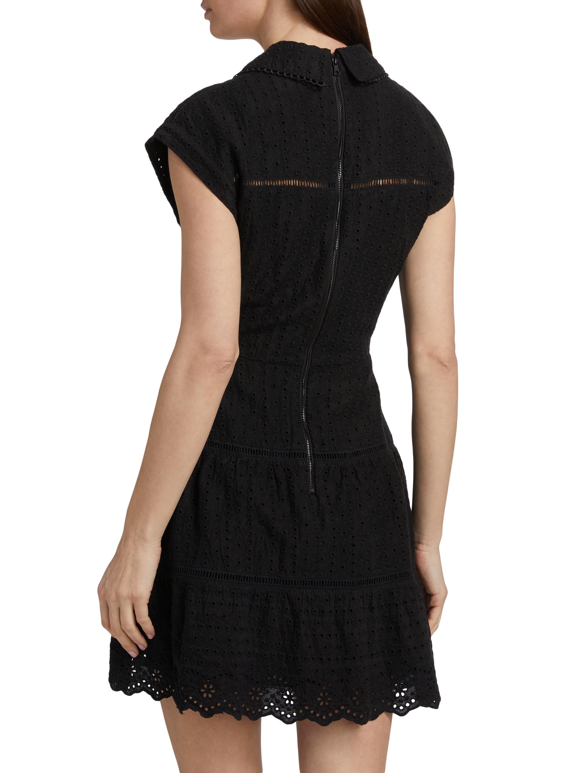 ALICE + OLIVIA Mila Eyelet Linen-Blend Minidress | Saks Fifth Avenue