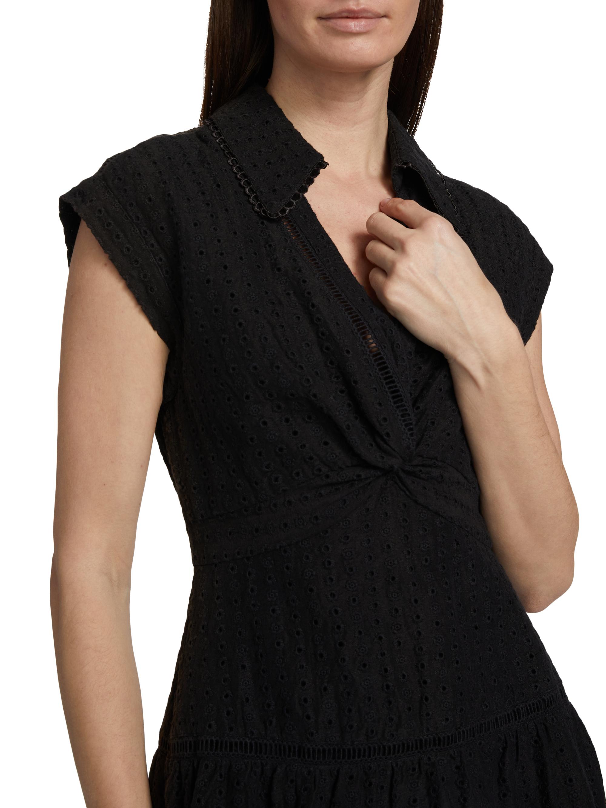 ALICE + OLIVIA Mila Eyelet Linen-Blend Minidress | Saks Fifth Avenue