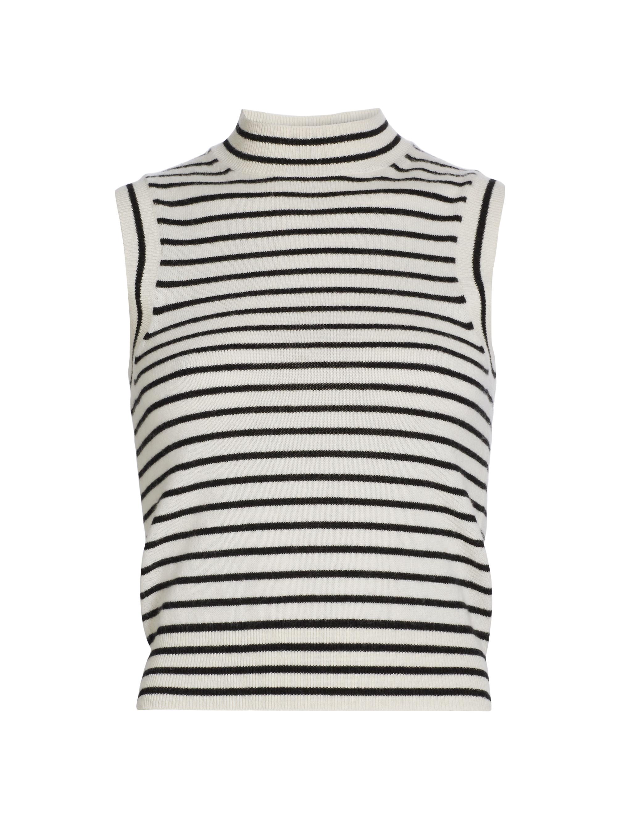 Nili Lotan Women's Masha Cashmere Tank Top -  Black Stripe
