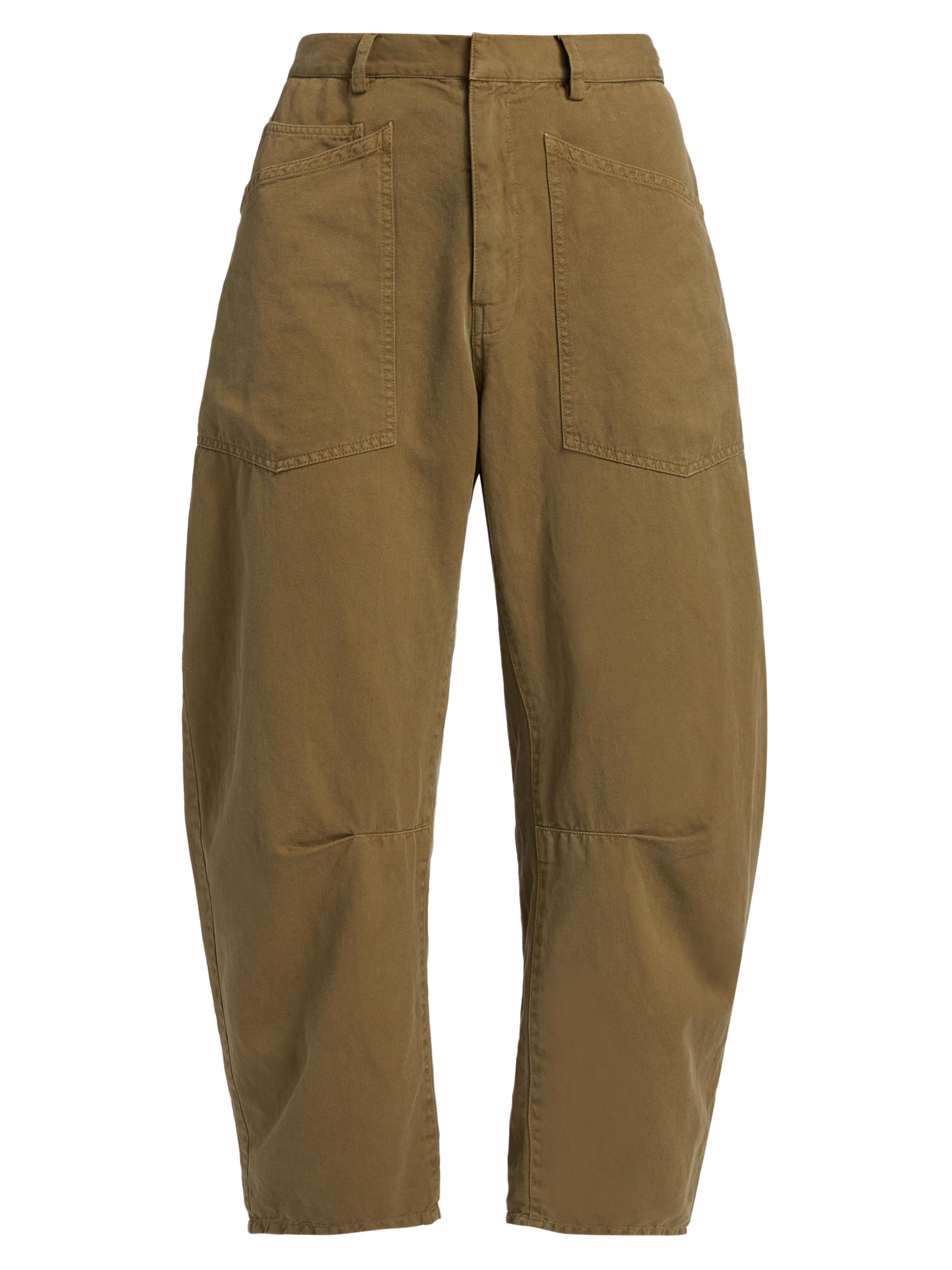 Nili Lotan Women's Cotton-Linen Barrel-Leg Pants - Olive Green