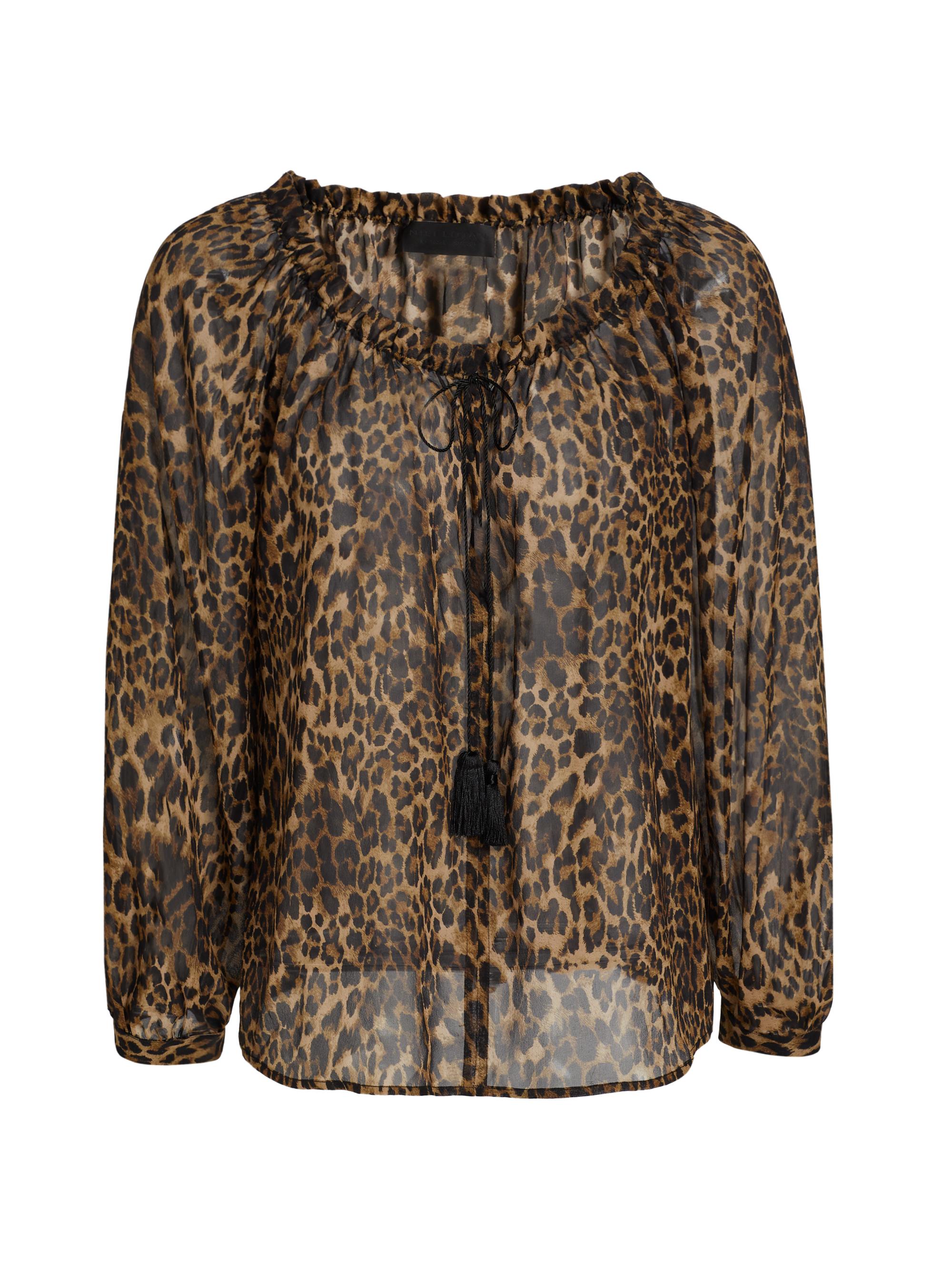 Nili Lotan Women's Carley Silk Printed Blouse - Vintage Leopard Print