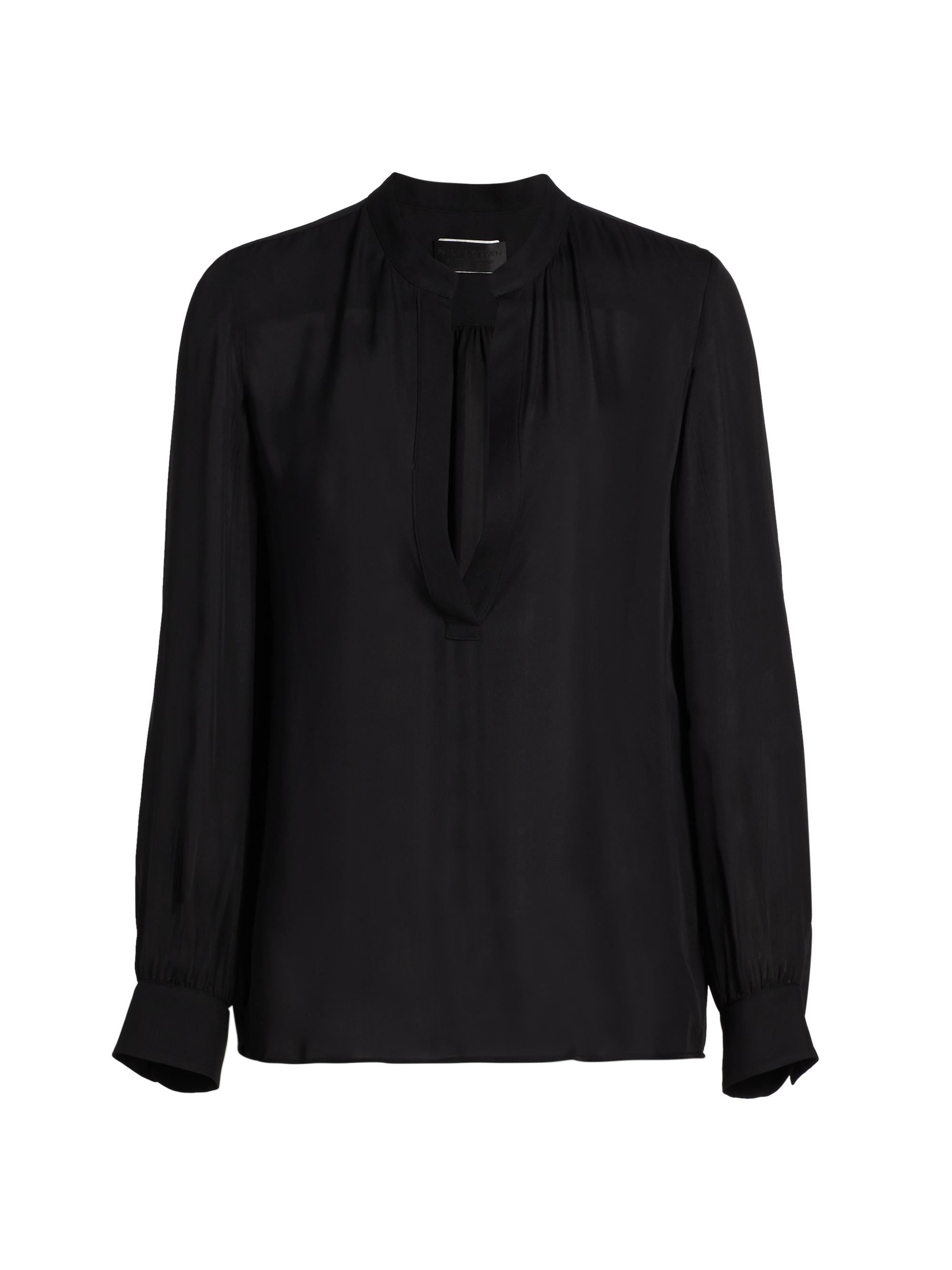 nala Linen like balloon tops ブラック4way NALA BLACK LINEN RESORT SHIRT | Dissh