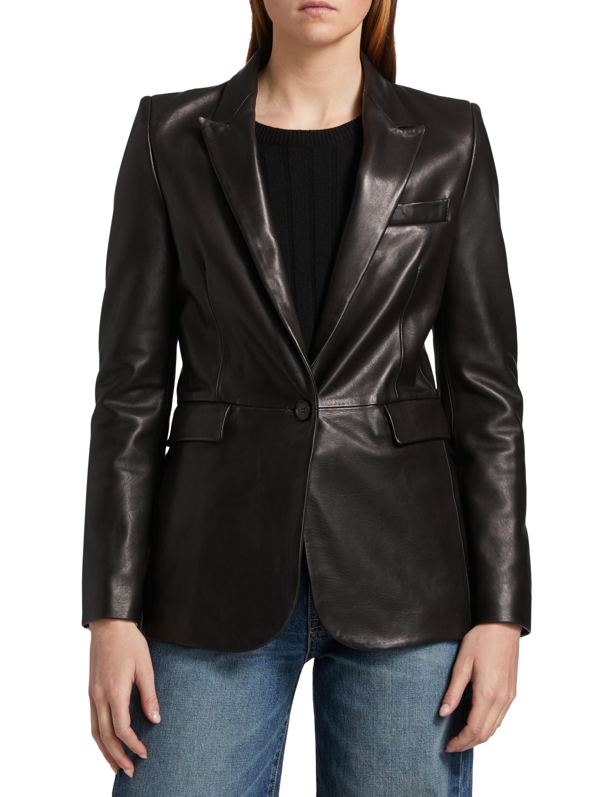 Nili Lotan Belmonde Leather Tailored Blazer | Saks Fifth Avenue