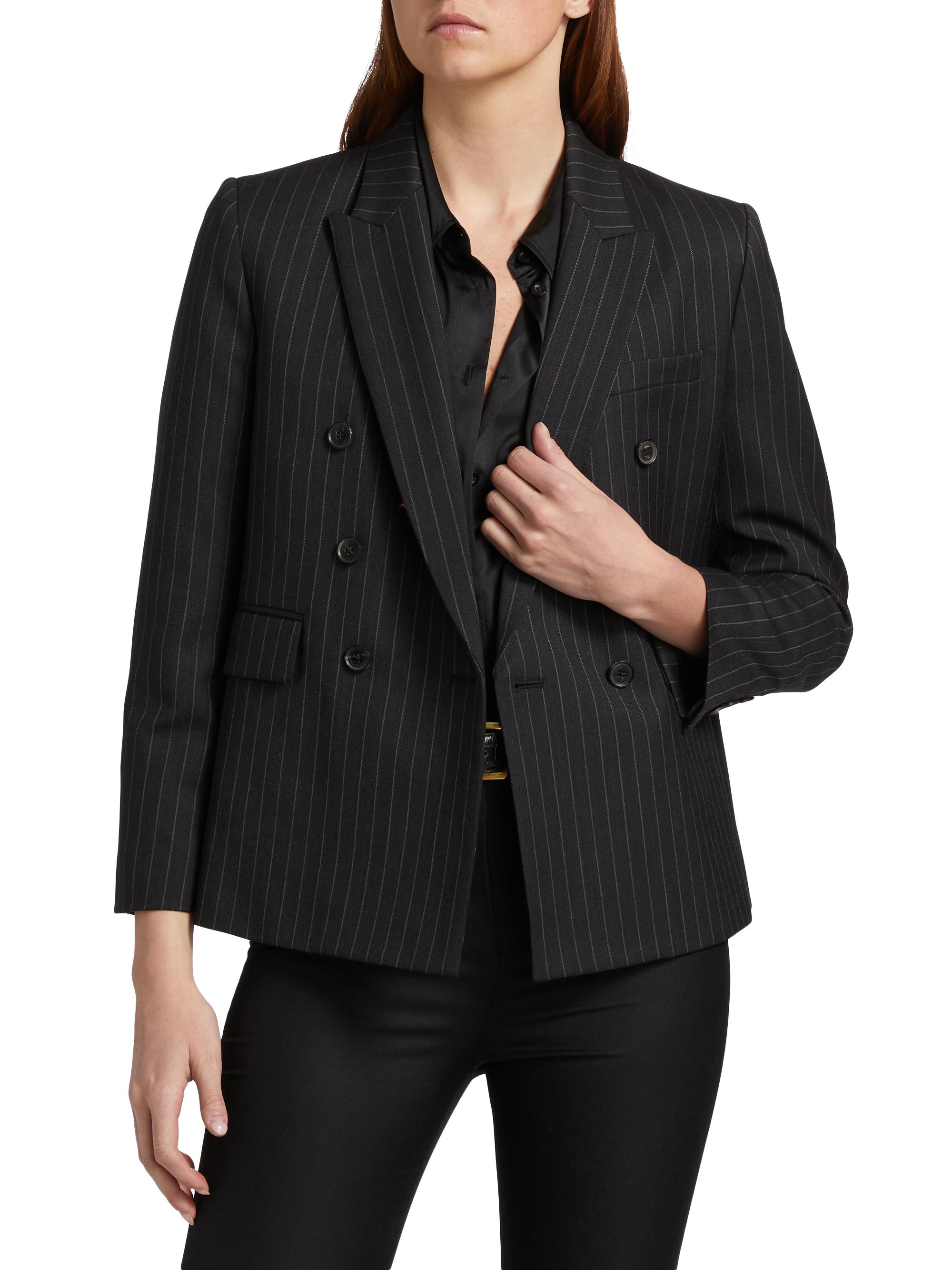 Nili Lotan Duran Striped Stretch Virgin Wool Jacket | Saks Fifth