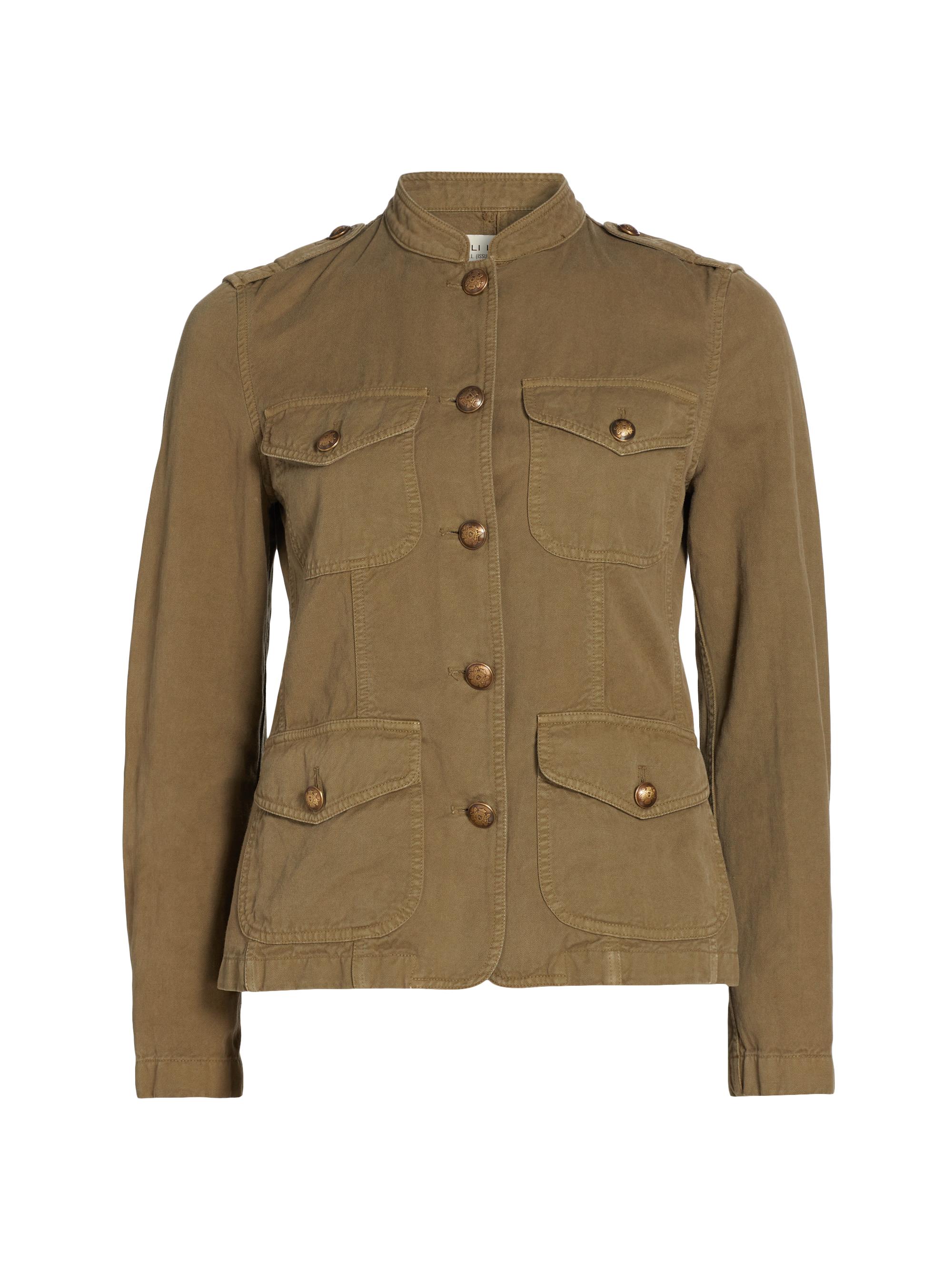 Nili Lotan Women's Mona Cotton-Linen Jacket - Olive Green