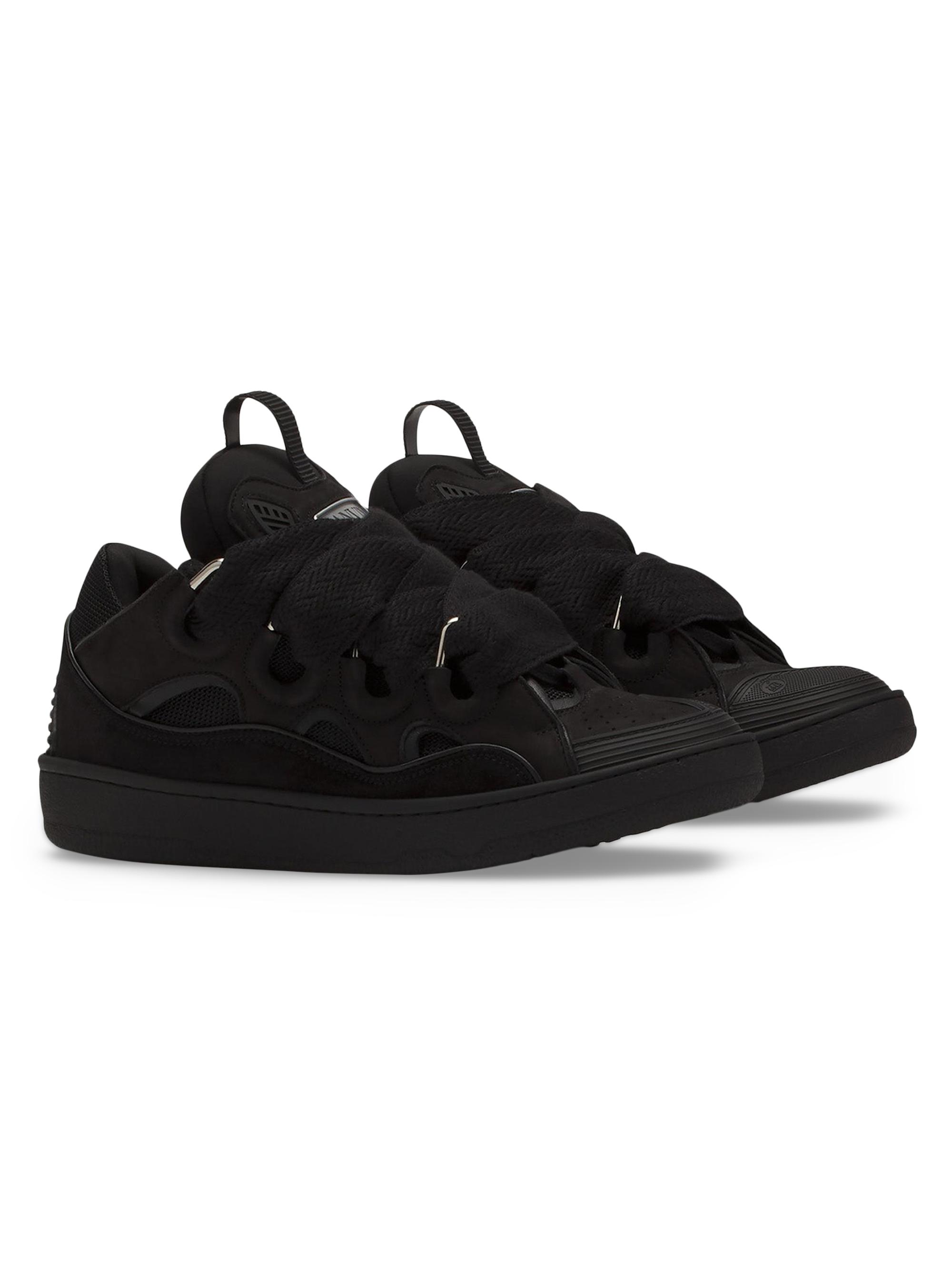 リミテッドエディション　LANVIN カーブ スニーカー　ブラック Lanvin Curb Leather Sneakers | Saks Fifth Avenue